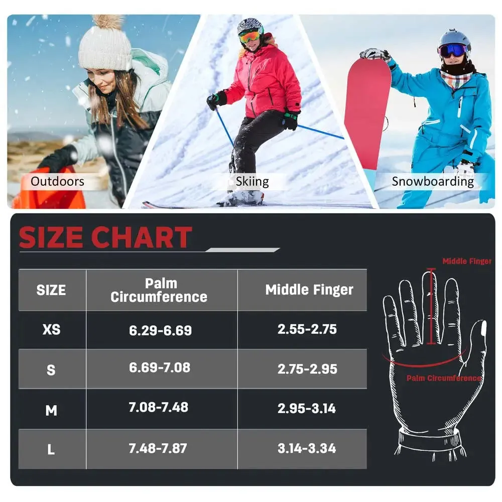 MCTi Nylon Ski Gloves - Waterproof, Touch Screen & Thinsulate for Women