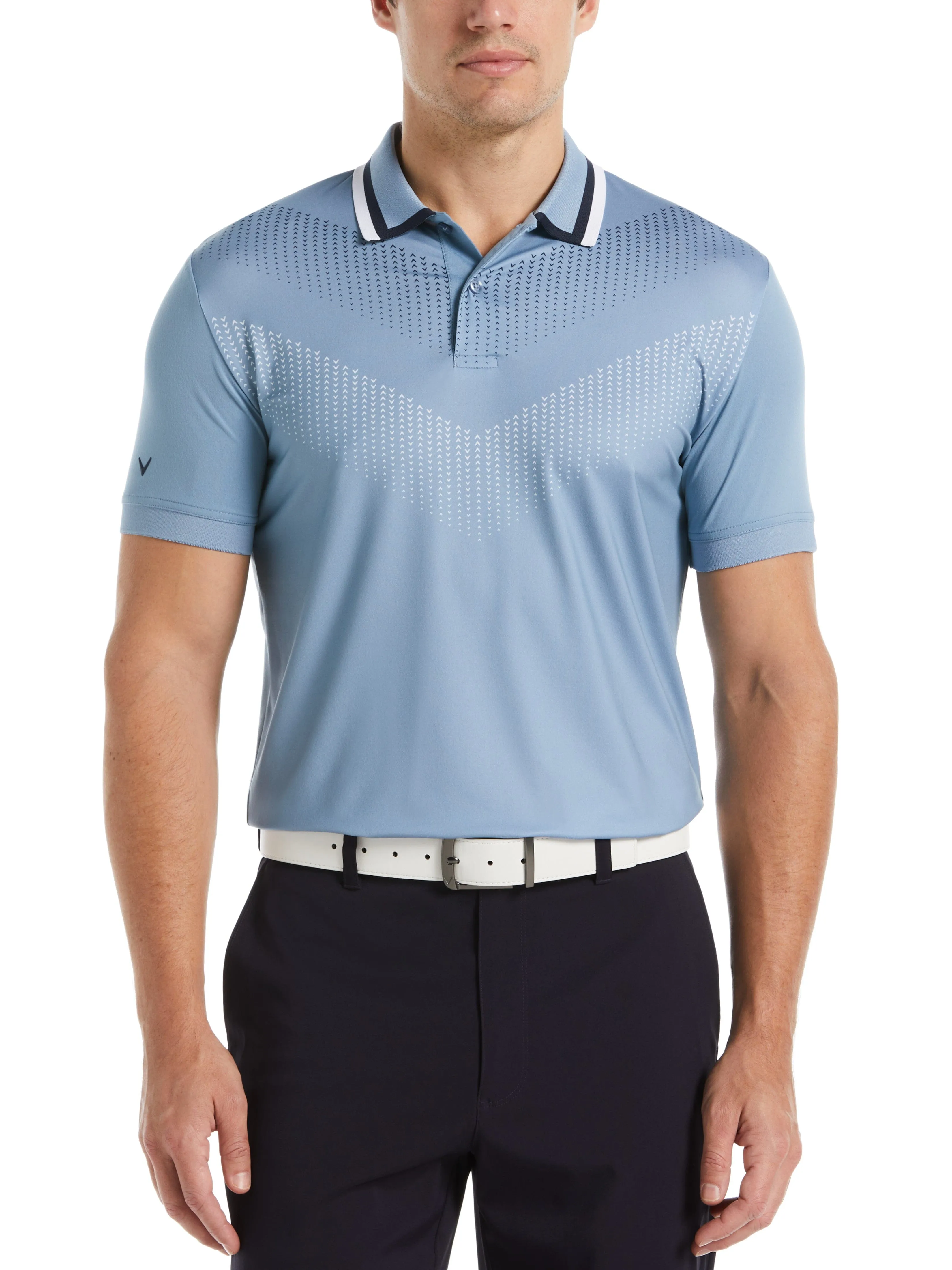 Mens Callaway X Engineered Ombre Chevron Print Polo