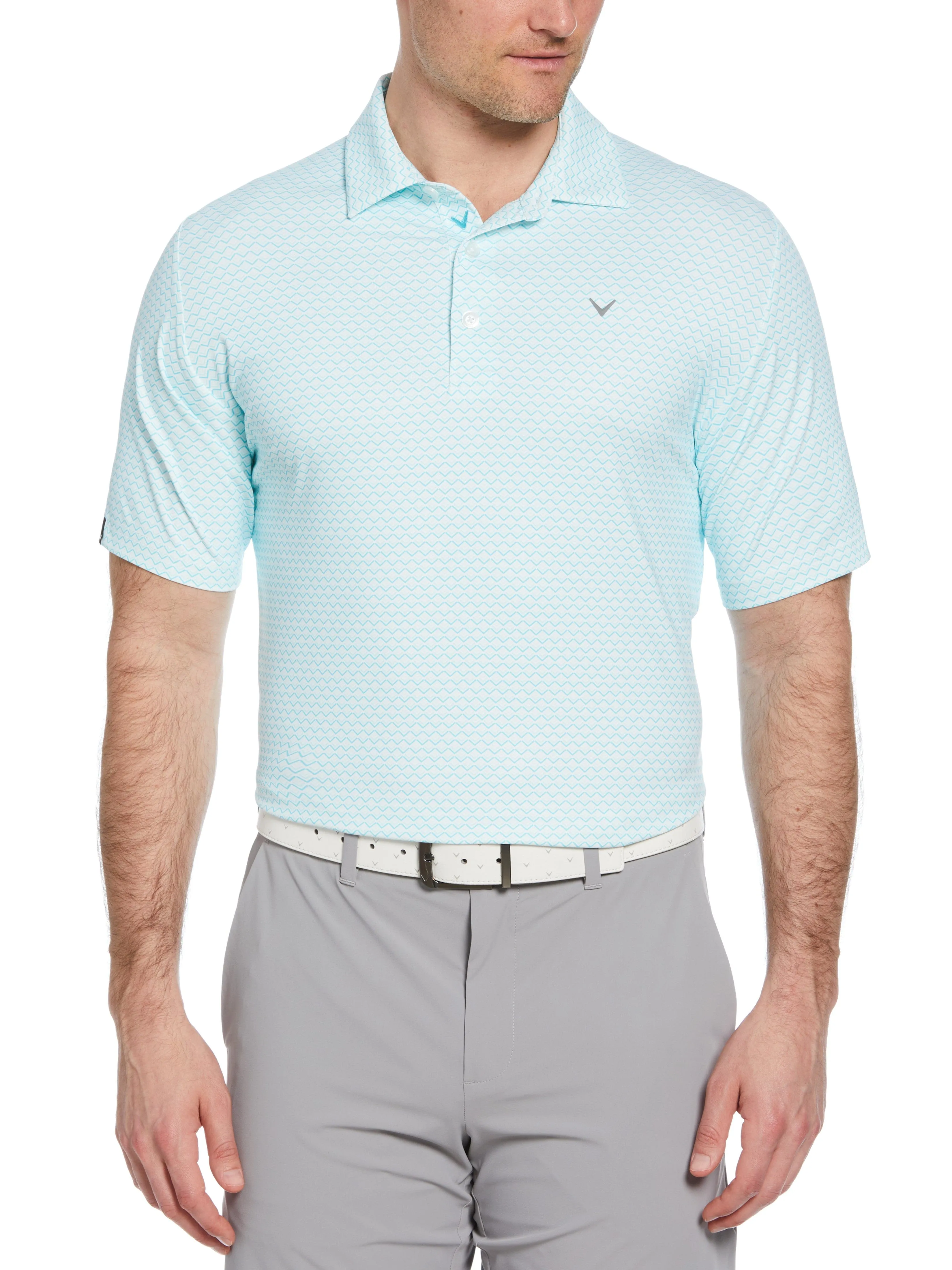 Mens Chevron Printed Polo