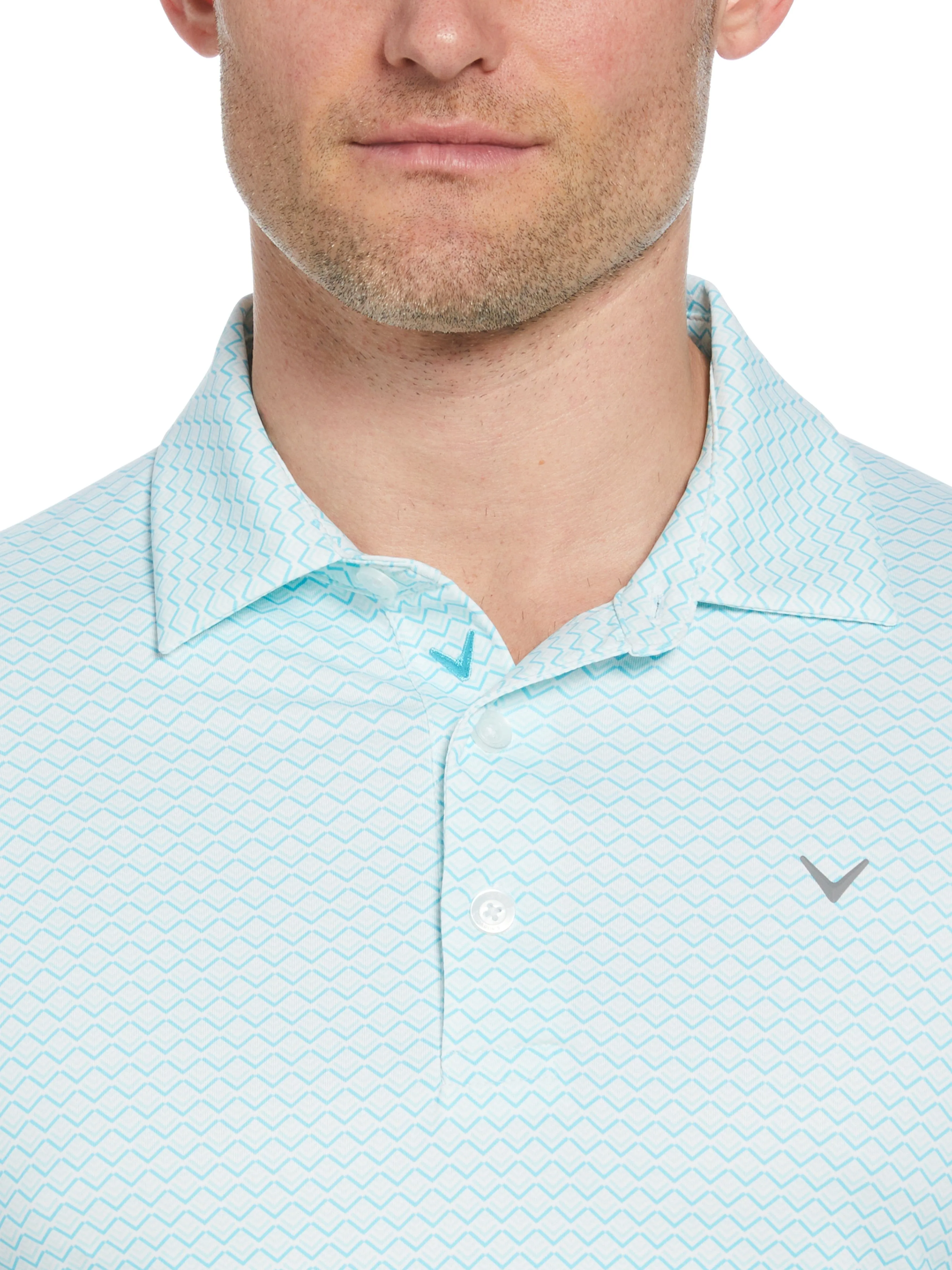 Mens Chevron Printed Polo