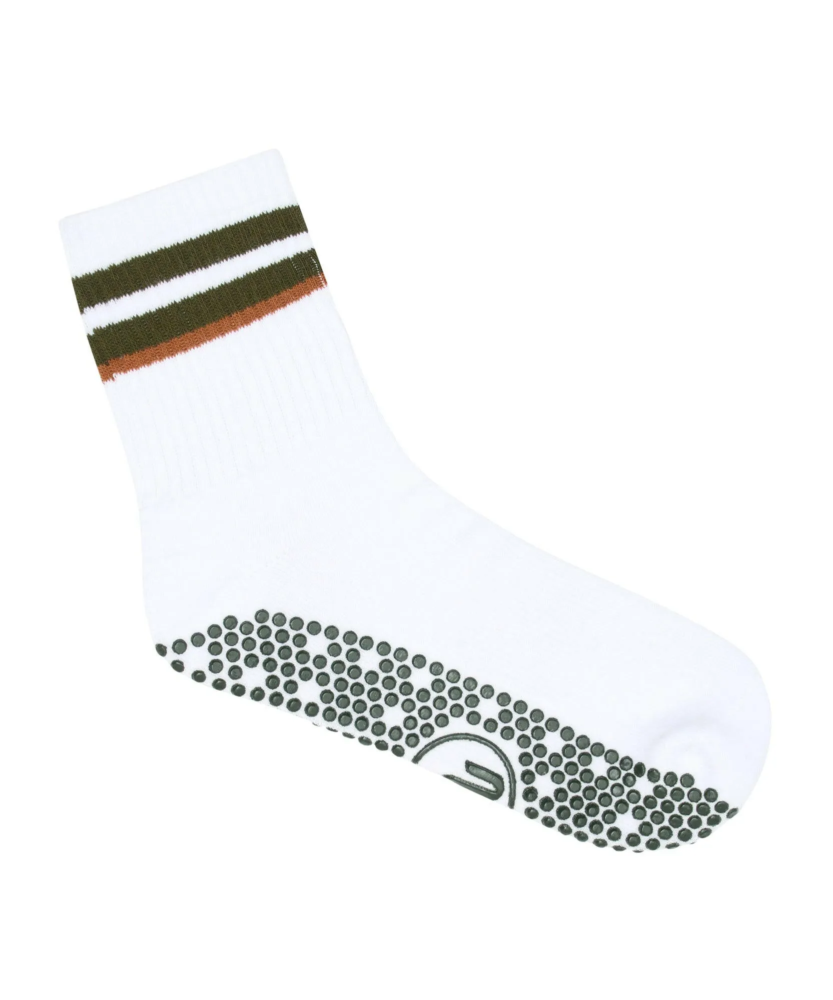 Men's Crew Non Slip Grip Socks - Ivory Earth