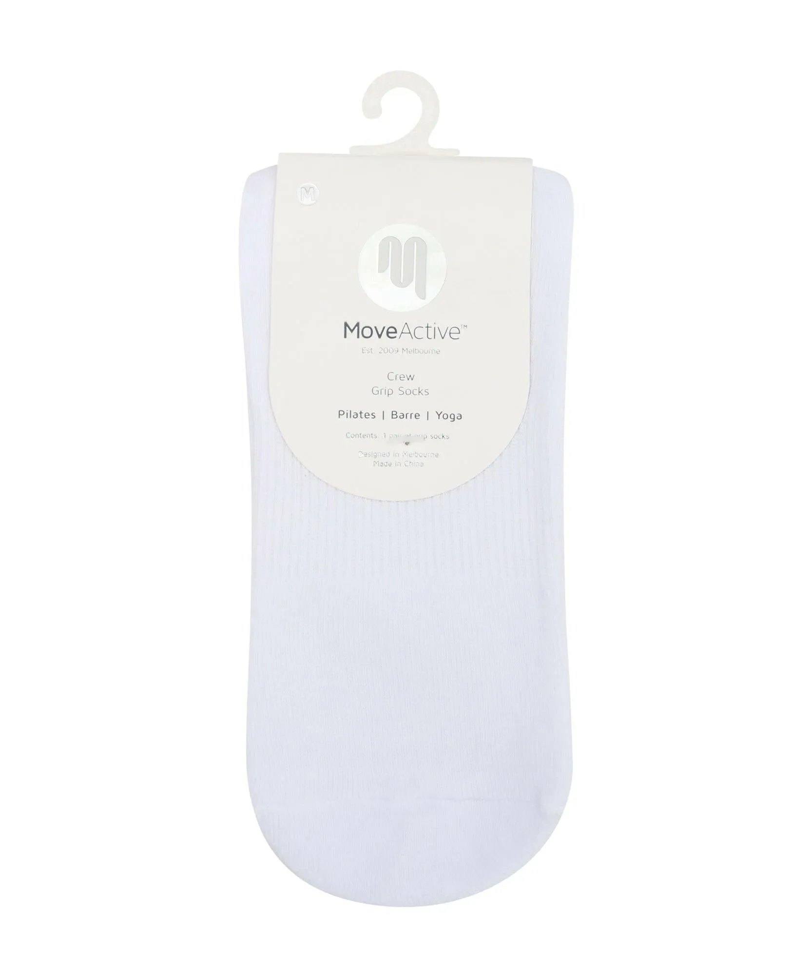 Men's Crew Non Slip Grip Socks - Ivory Earth