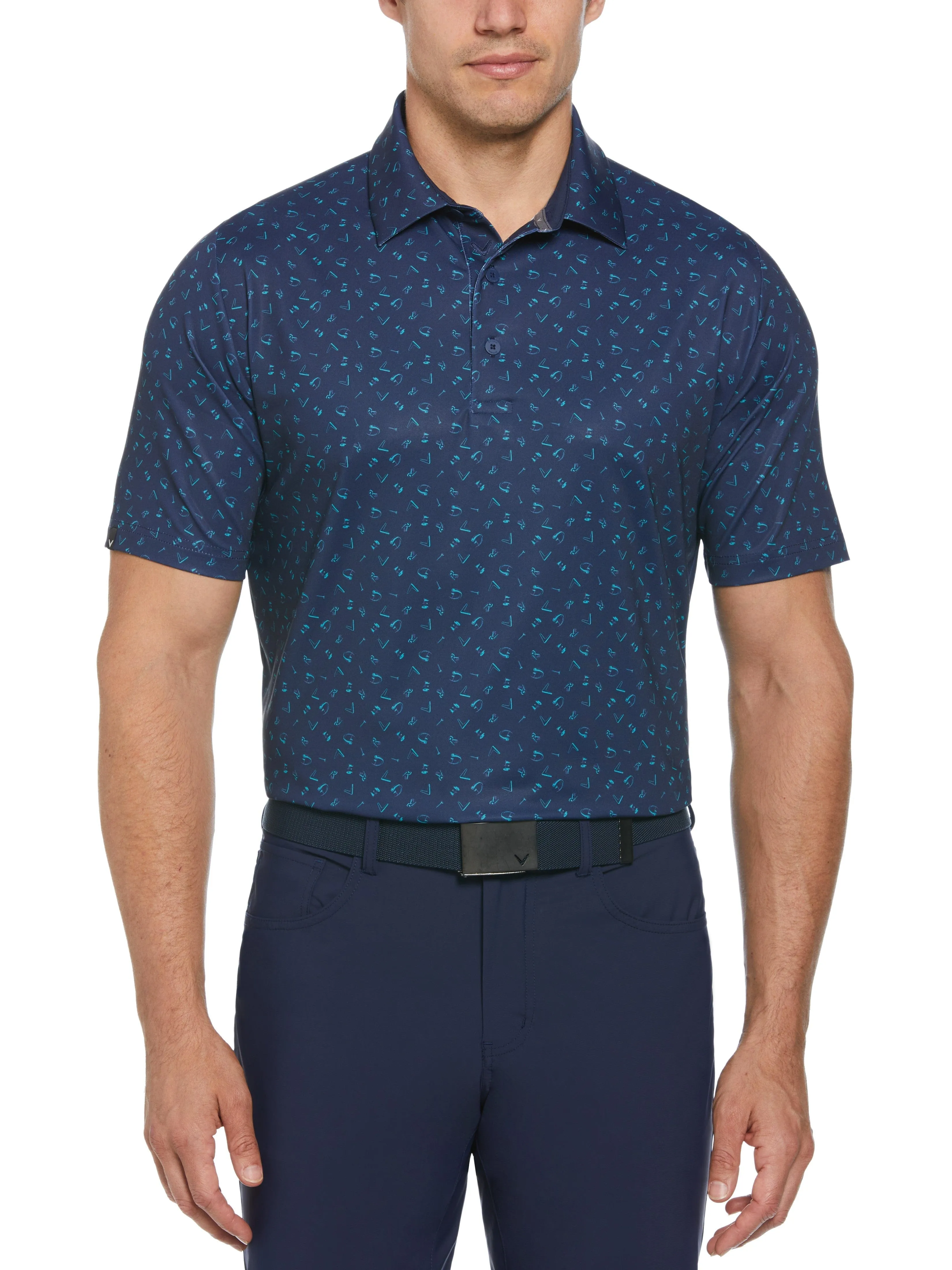 Mens Drive Print Golf Polo