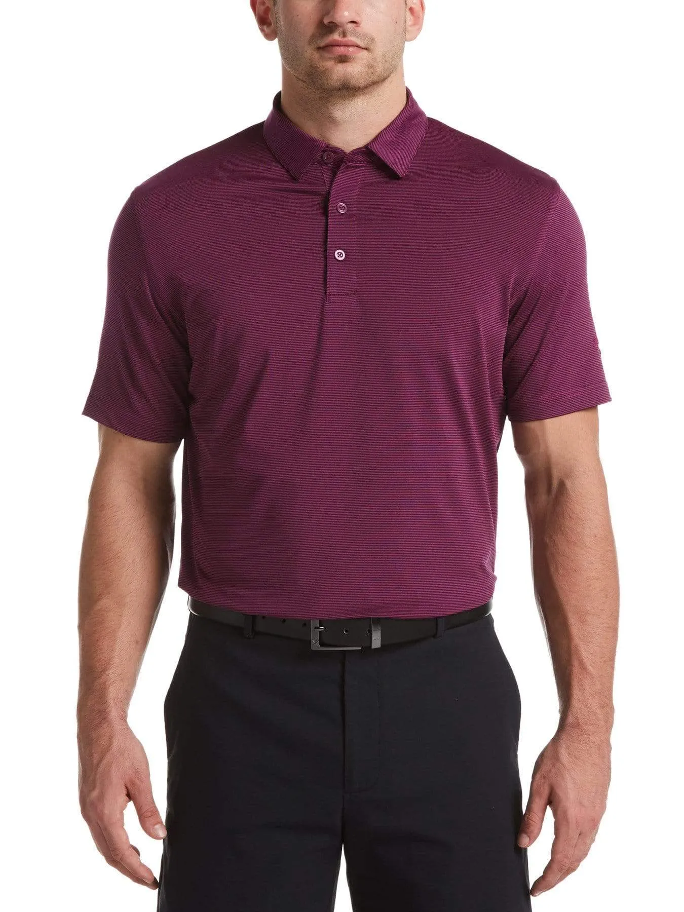 Mens Fine Line Stripe Polo