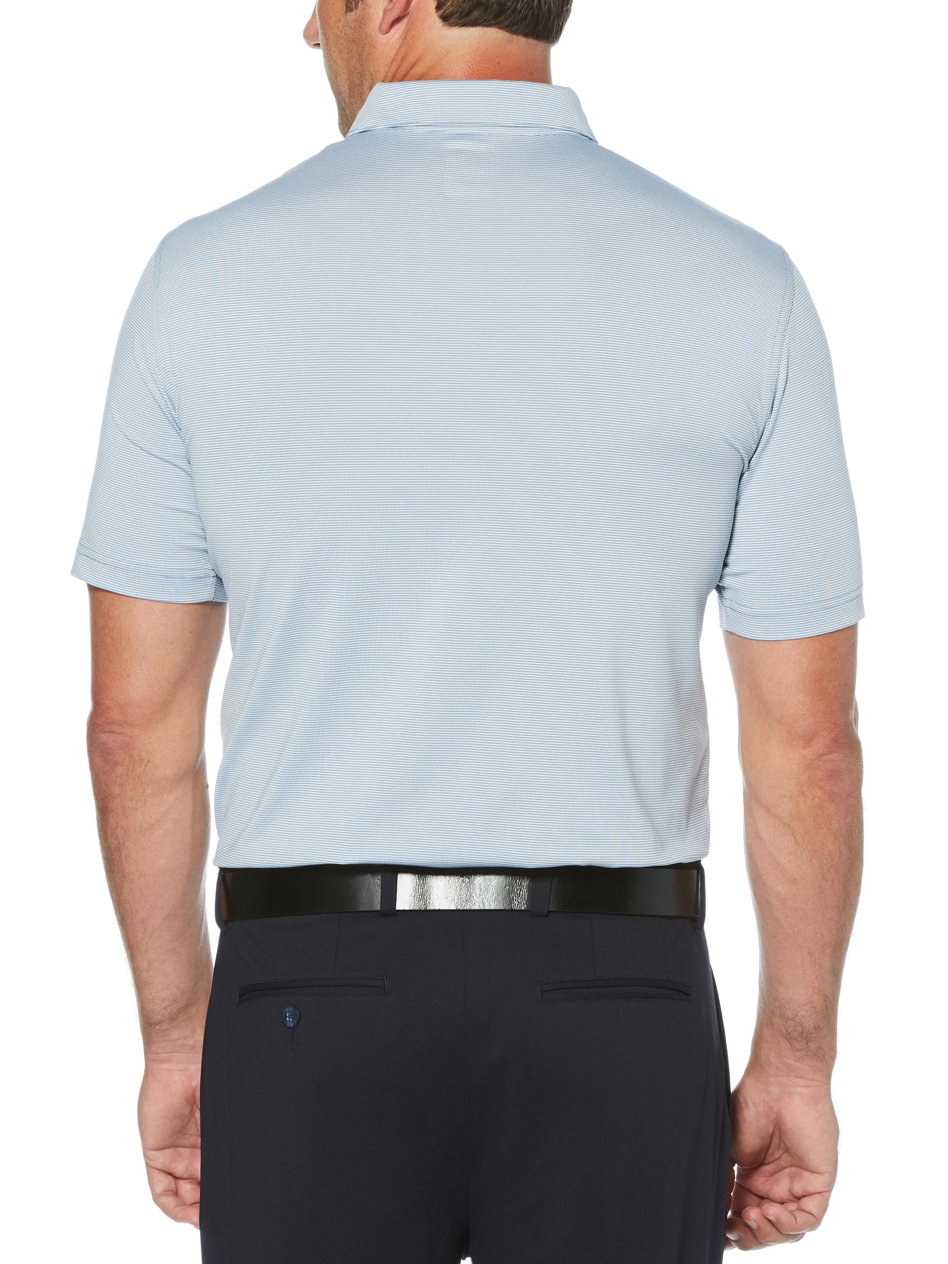 Mens Fine Line Stripe Polo