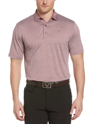 Mens Heather Micro Stripe Golf Polo