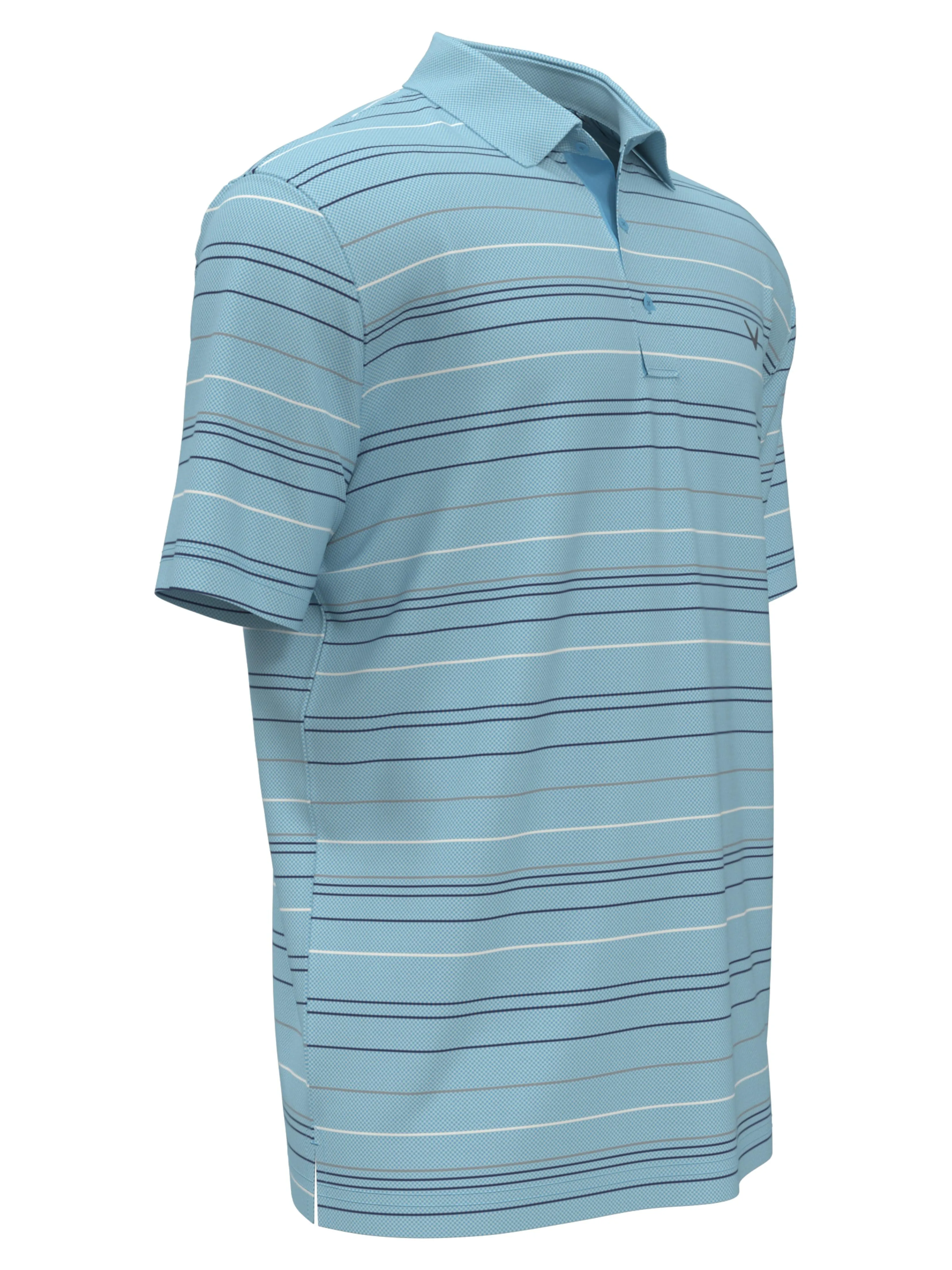 Mens Mosaic Stripe Golf Polo