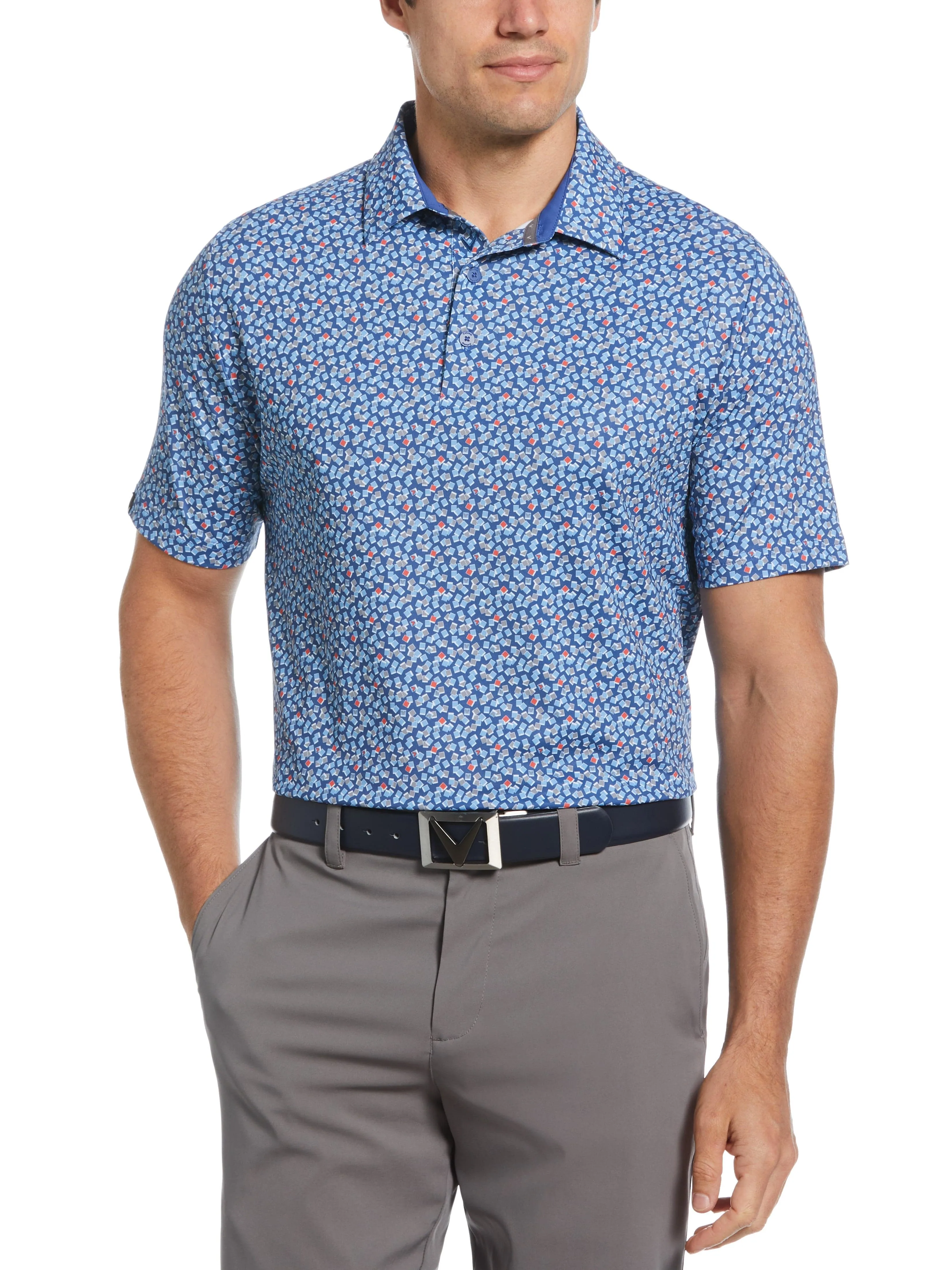 Men's Polaroid Confetti Print Golf Polo