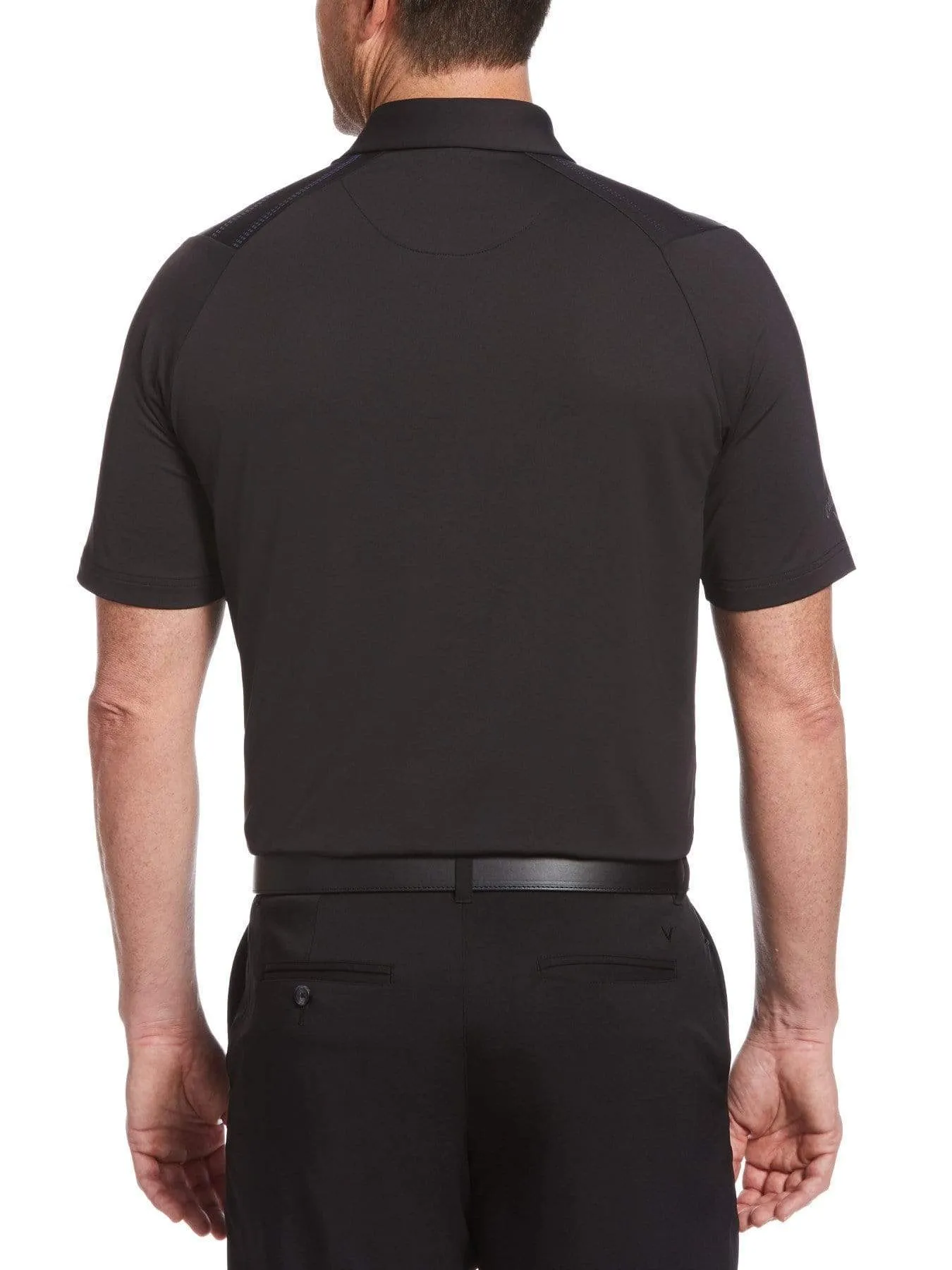 Mens Swing Tech™ Engineered Texture Stripe Polo
