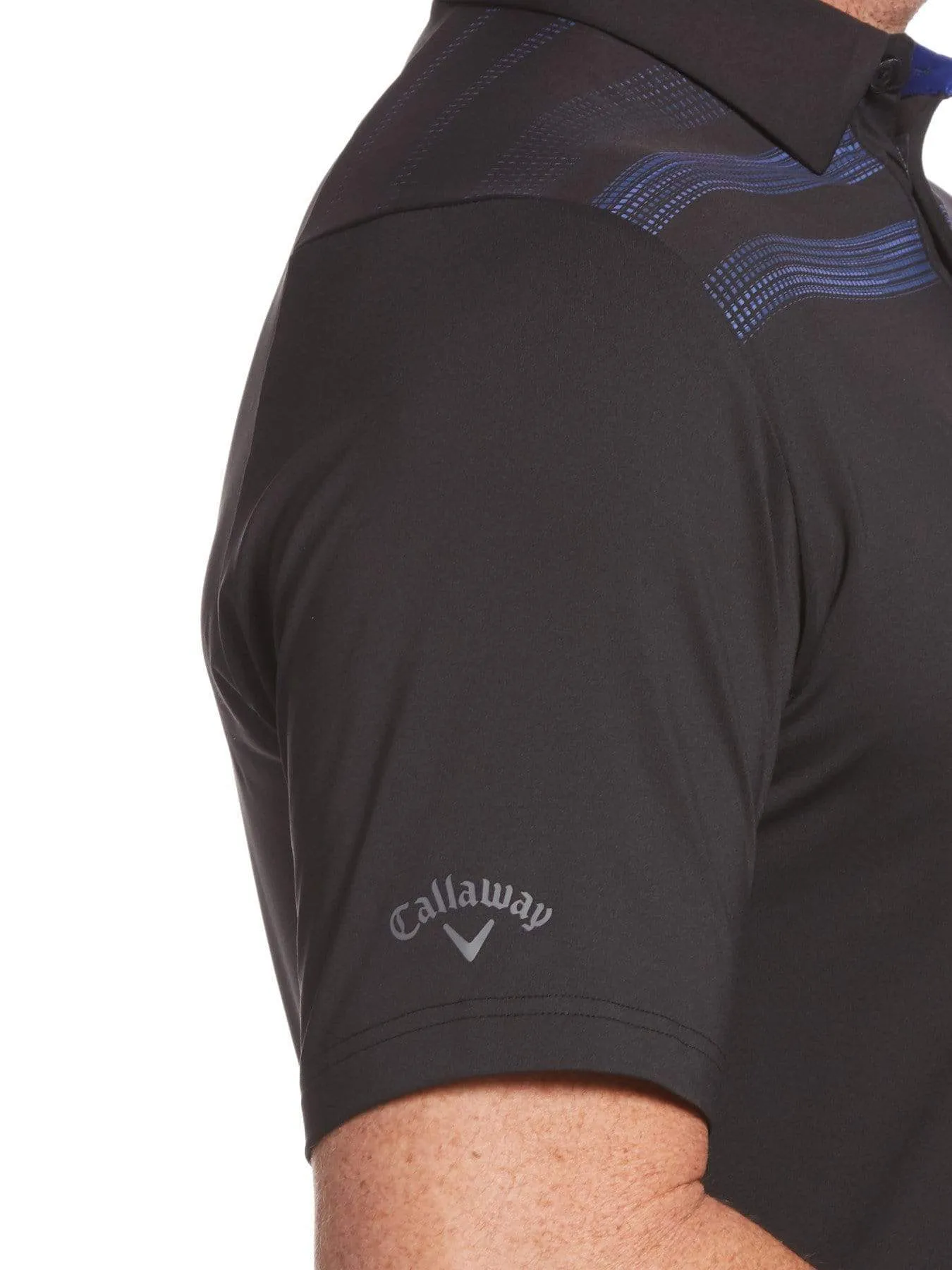 Mens Swing Tech™ Engineered Texture Stripe Polo