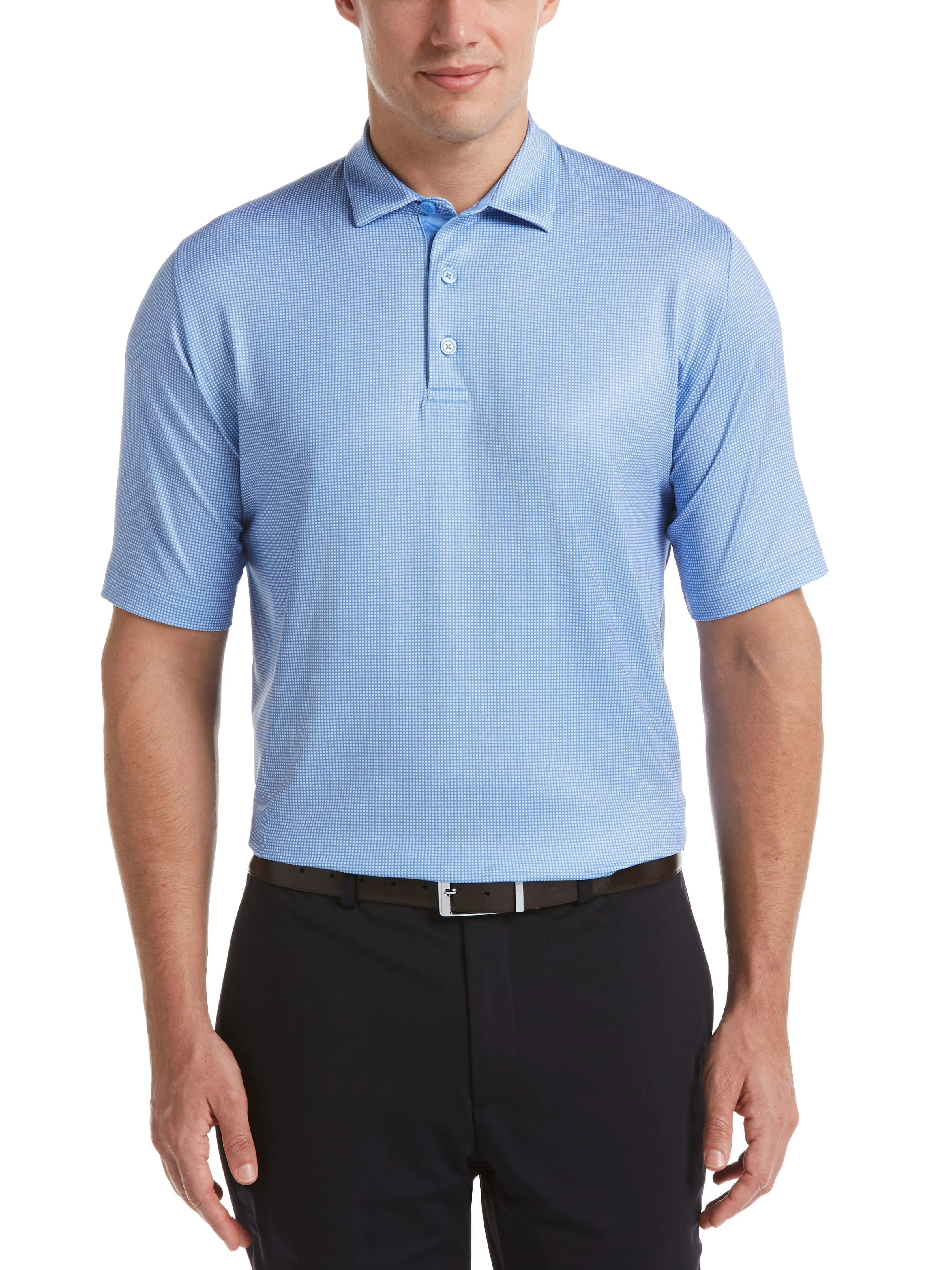 Mens Swing Tech™ Printed Gingham Polo