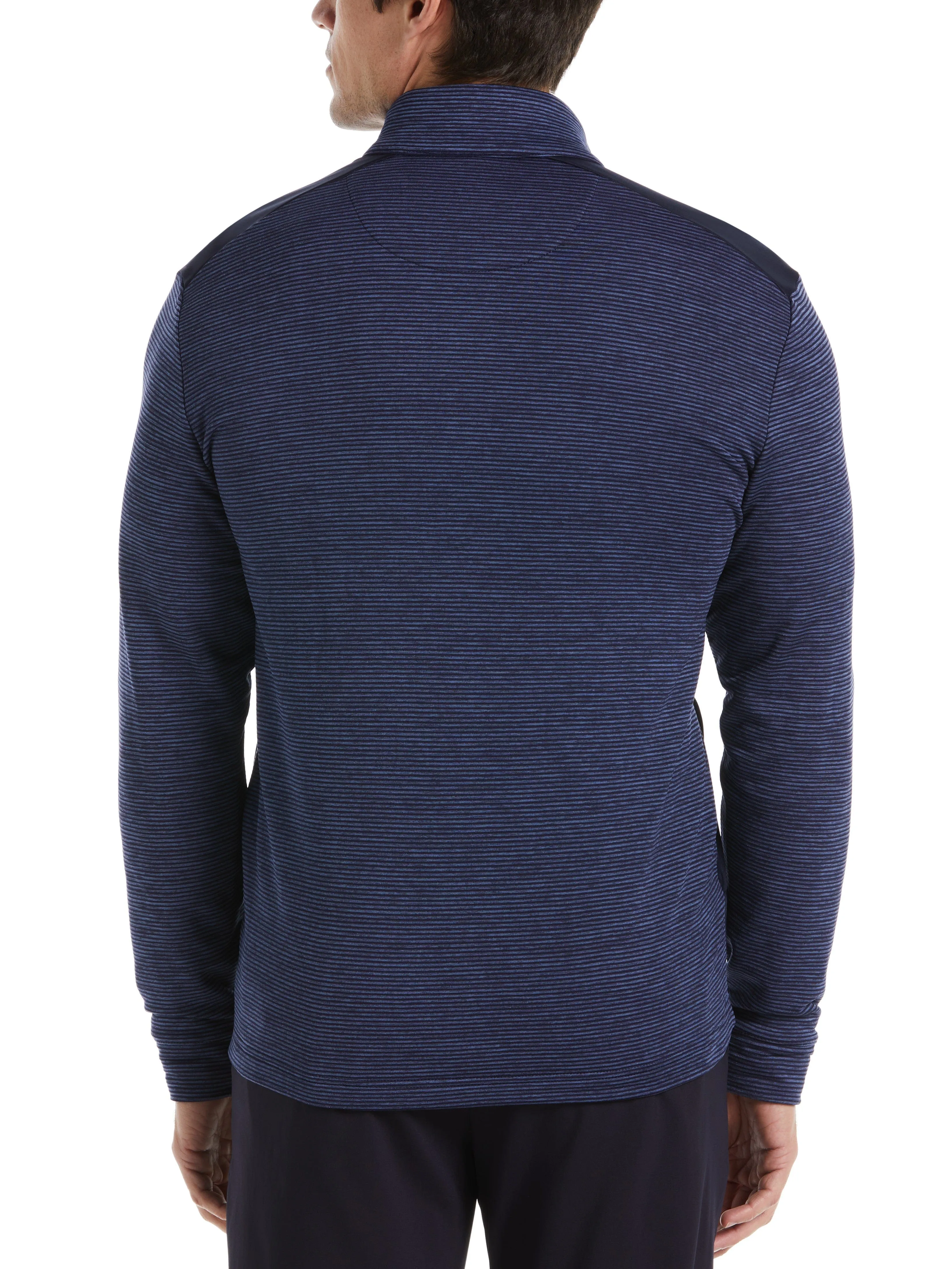 Mens Textured Block Full Zip Golf Sweater