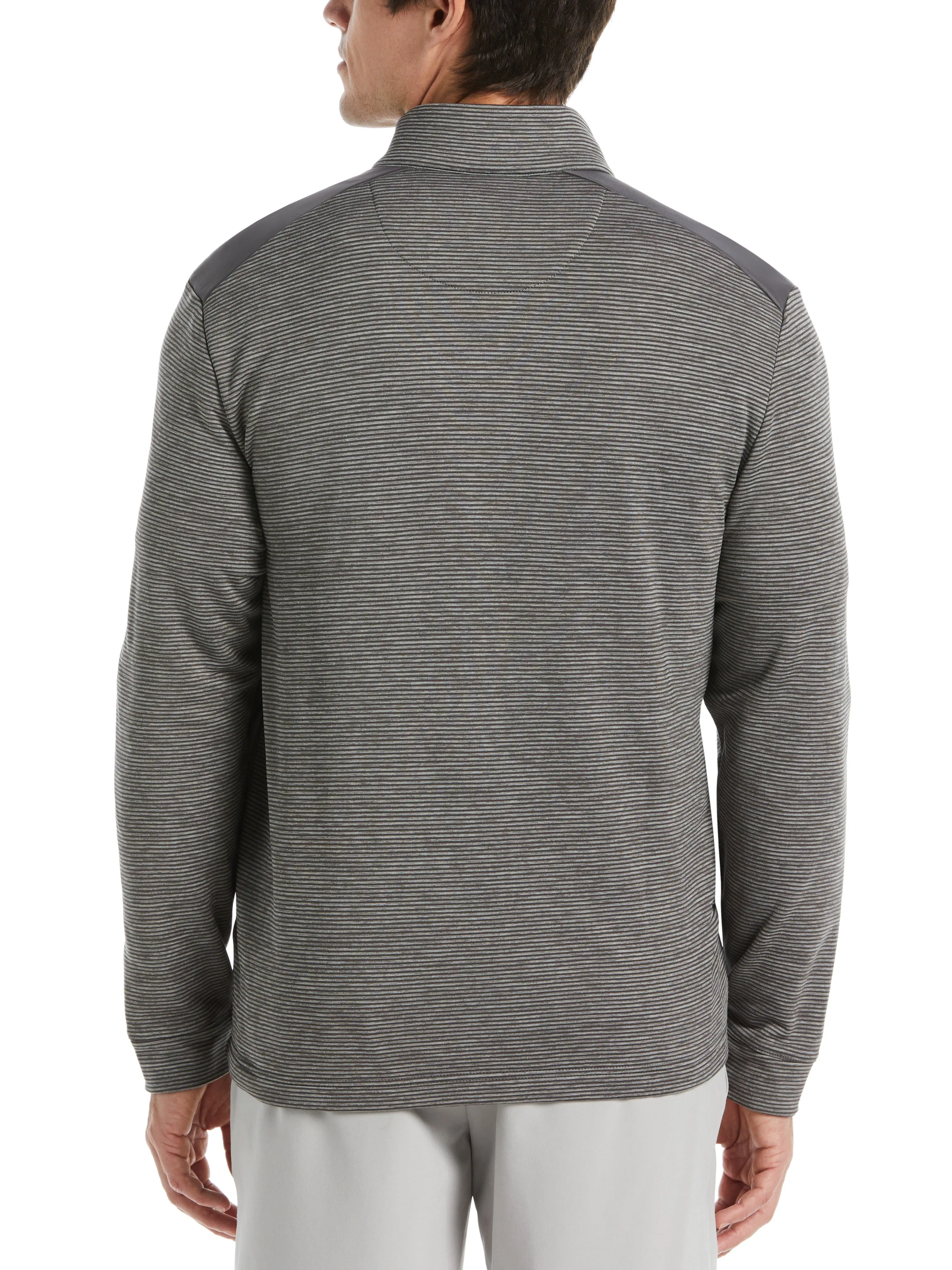Mens Textured Block Full Zip Golf Sweater