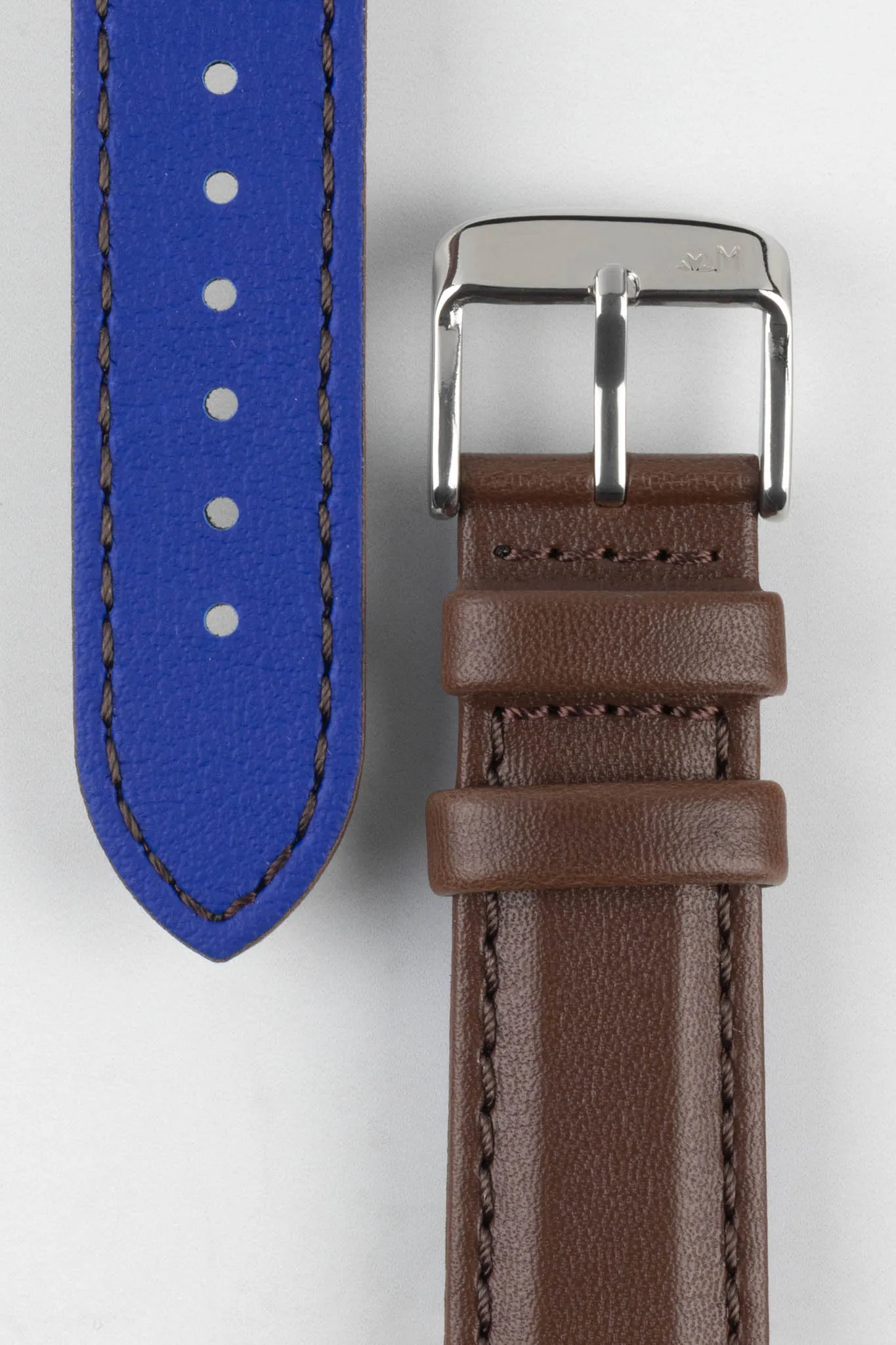 Morellato ROWING Water-Resistant Calfskin Leather Watch Strap in BROWN