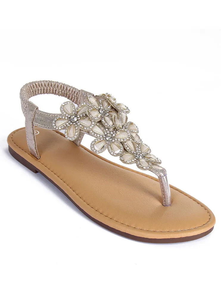 New Rhinestone Sandals Women Fashion Flat Shoes Large Size Women's Shoes Non-slip Wearable Women's Shoes
