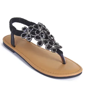 New Rhinestone Sandals Women Fashion Flat Shoes Large Size Women's Shoes Non-slip Wearable Women's Shoes