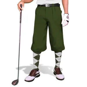 'Par 3' Men’S Plus Fours Golf Knickers | Olive