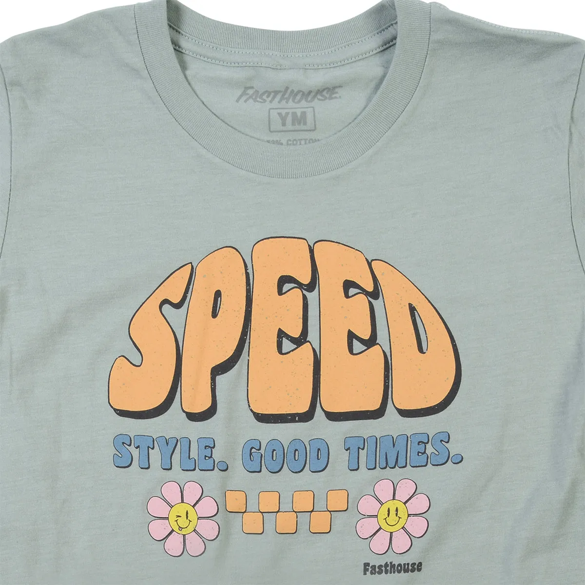 Peachy Keen Girl's Tee - Heather Blue