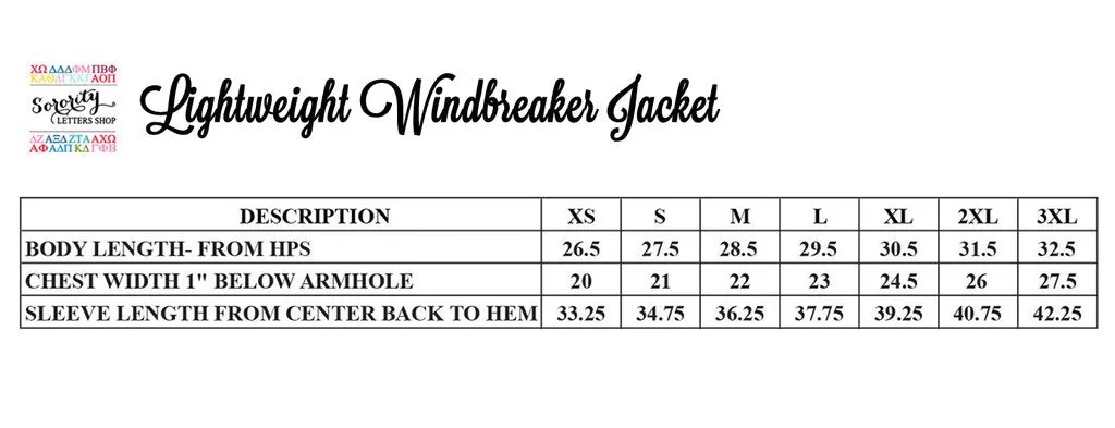 Phi Chi Theta Windbreaker Jacket - Chapter Name