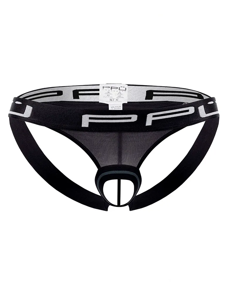Ppu 2310 Ball Lifter And Thong Jockstrap Black