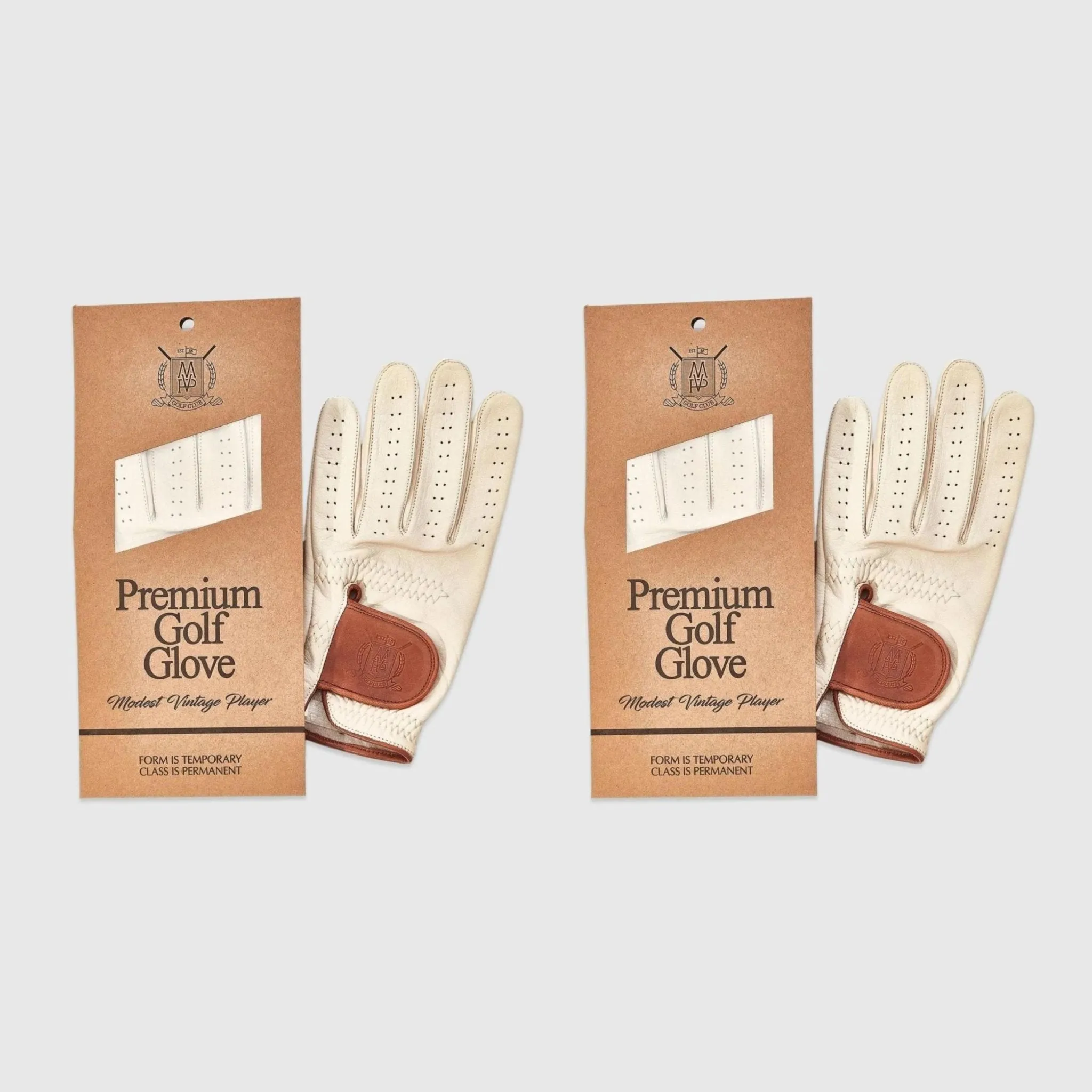 PRO Cream Cabretta Leather Golf Gloves (2 Pack)