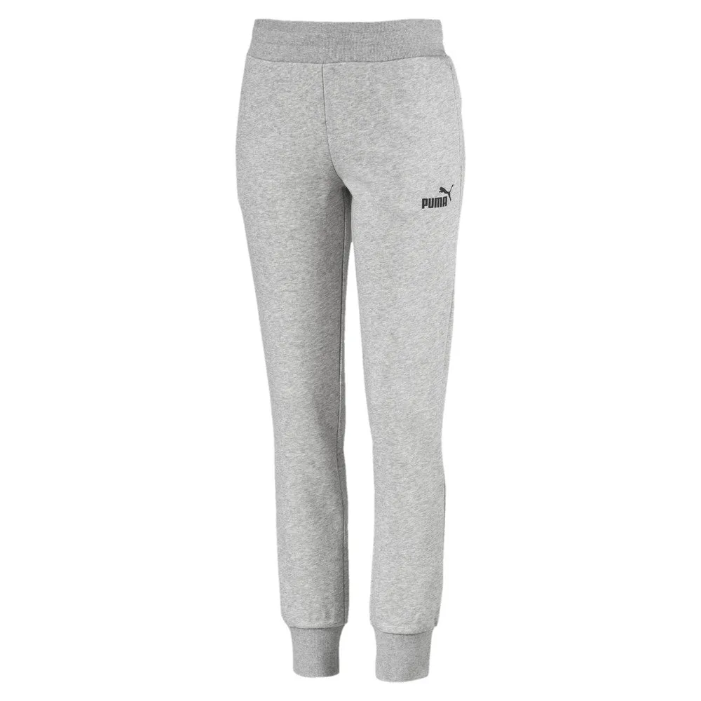 Puma Womens Essentials Fleece Pants - Black and Grey