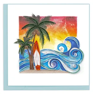 Quilled Surfing Paradise Greeting Card