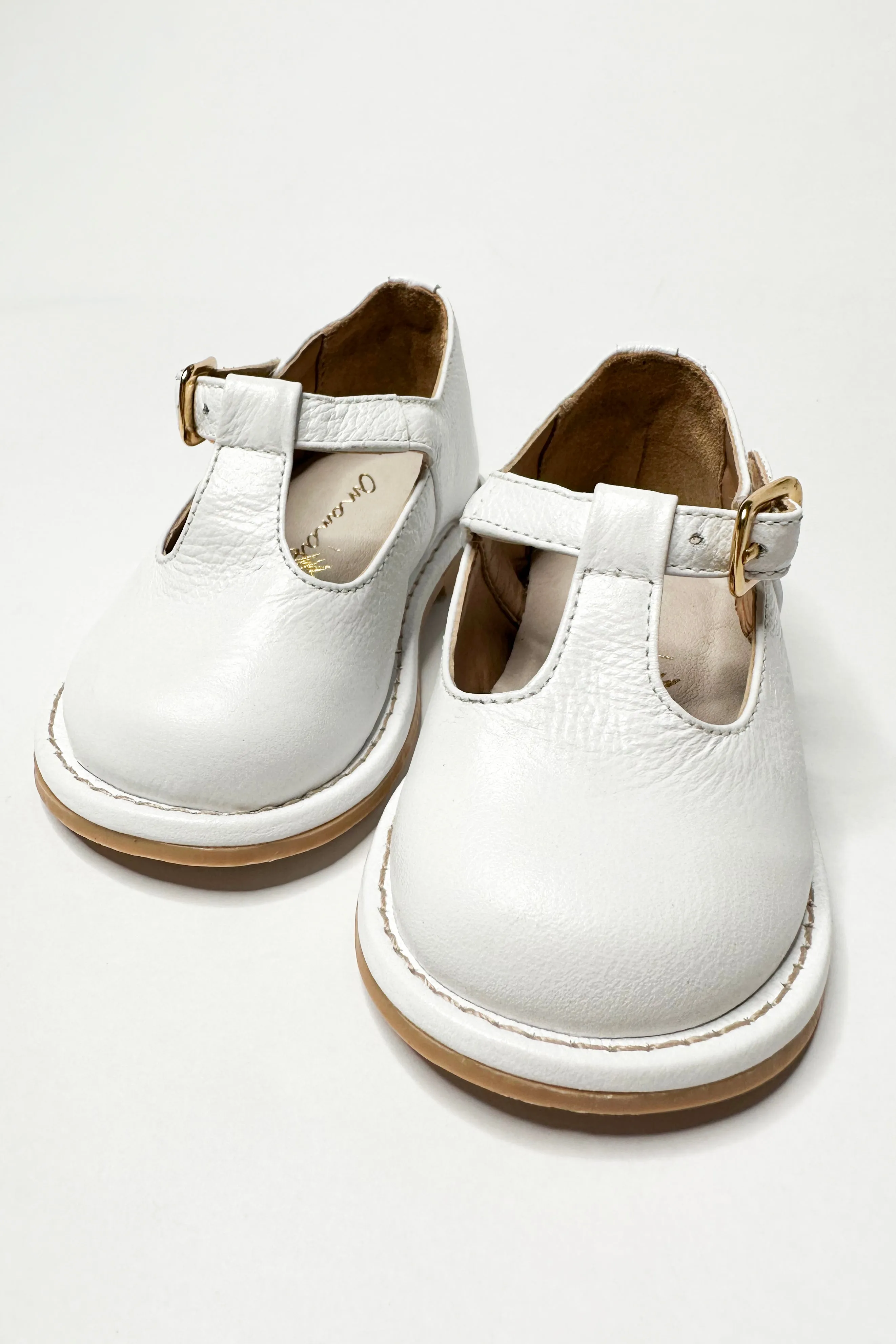 "George" White Leather Shoes