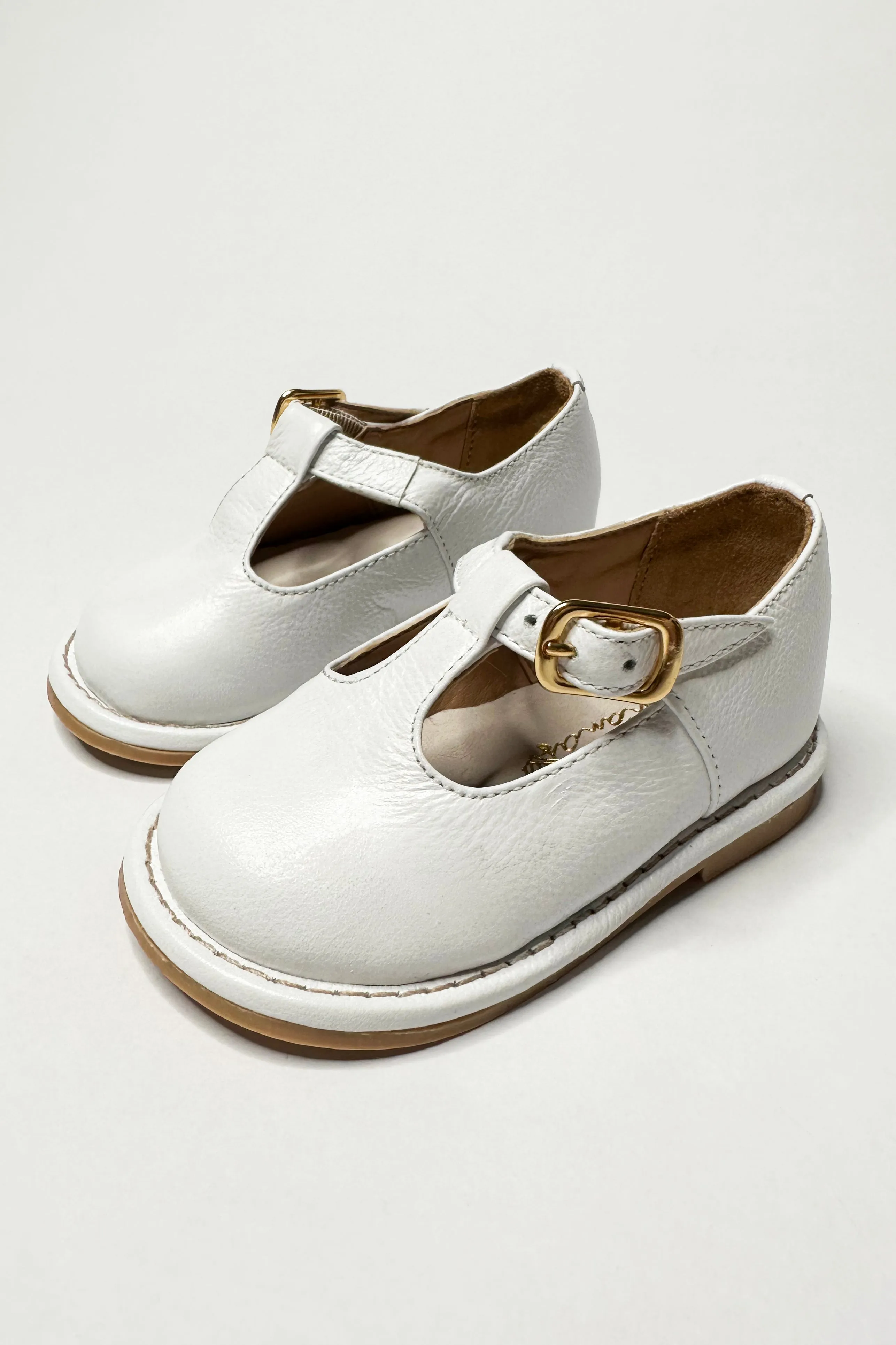 "George" White Leather Shoes
