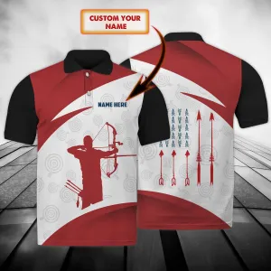 Red Archery - Personalized Name 3D Polo Shirt - ATM2K
