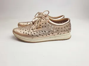 Rollie pewter leather lace up shoes size 36