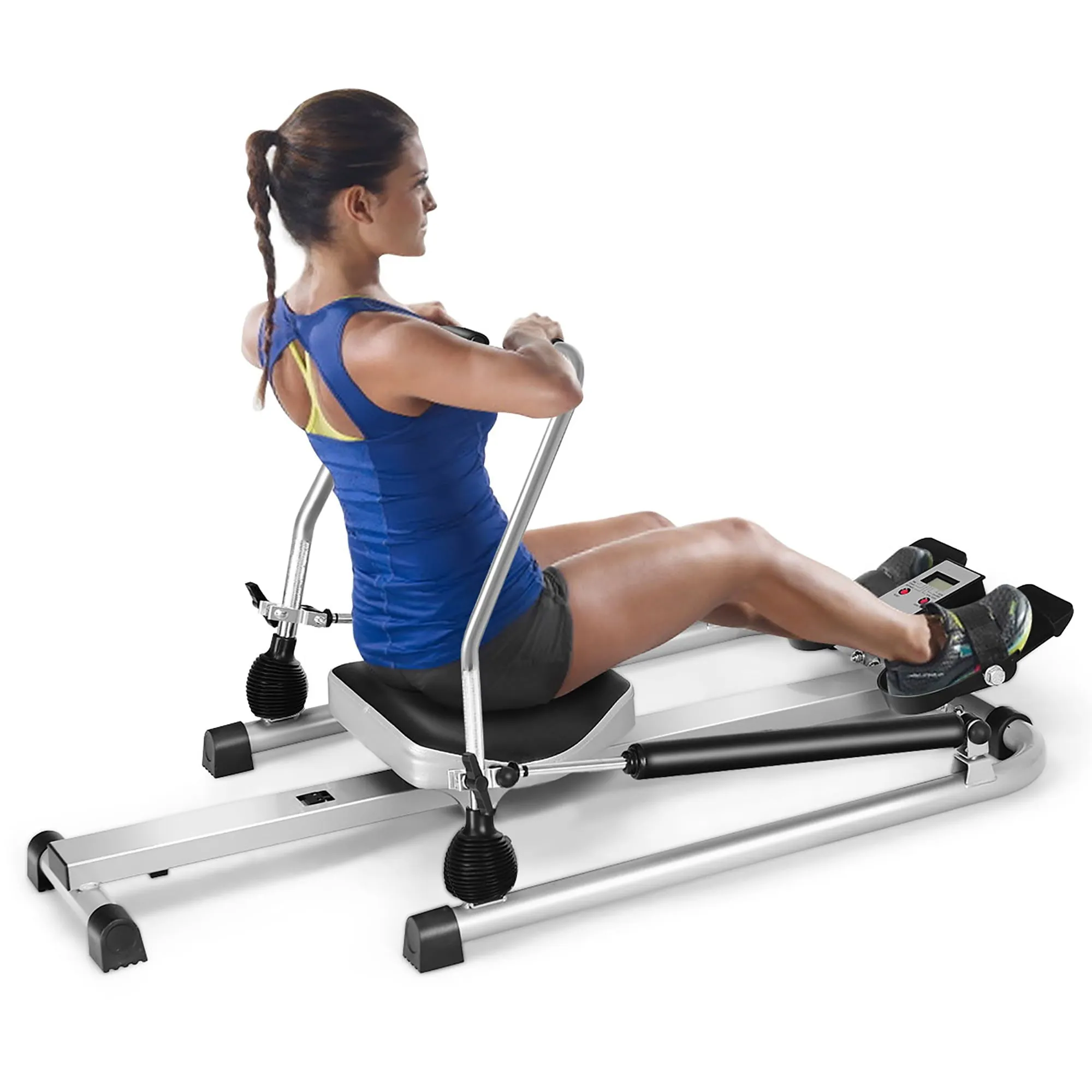 Rower W/ LCD Monitor w/ Adjustable Double Hydraulic Resistance