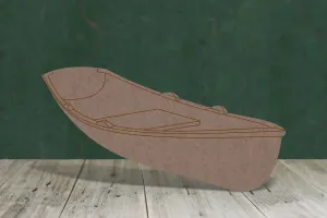 Rowing boat 2 with etched detail - wooden craft blank - 2mm MDF