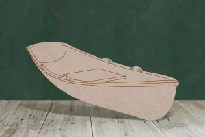 Rowing boat 2 with etched detail - wooden craft cut-out - 3mm MDF