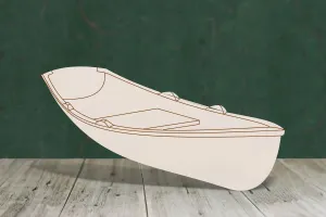 Rowing boat 2 with etched detail wooden craft shape - plywood