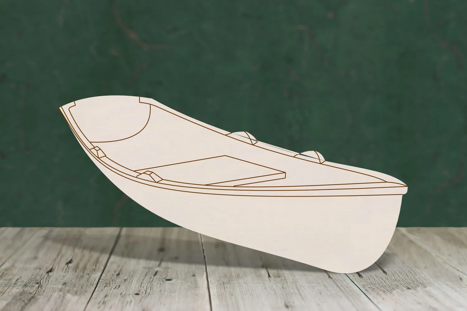Rowing boat 2 with etched detail wooden craft shape - plywood