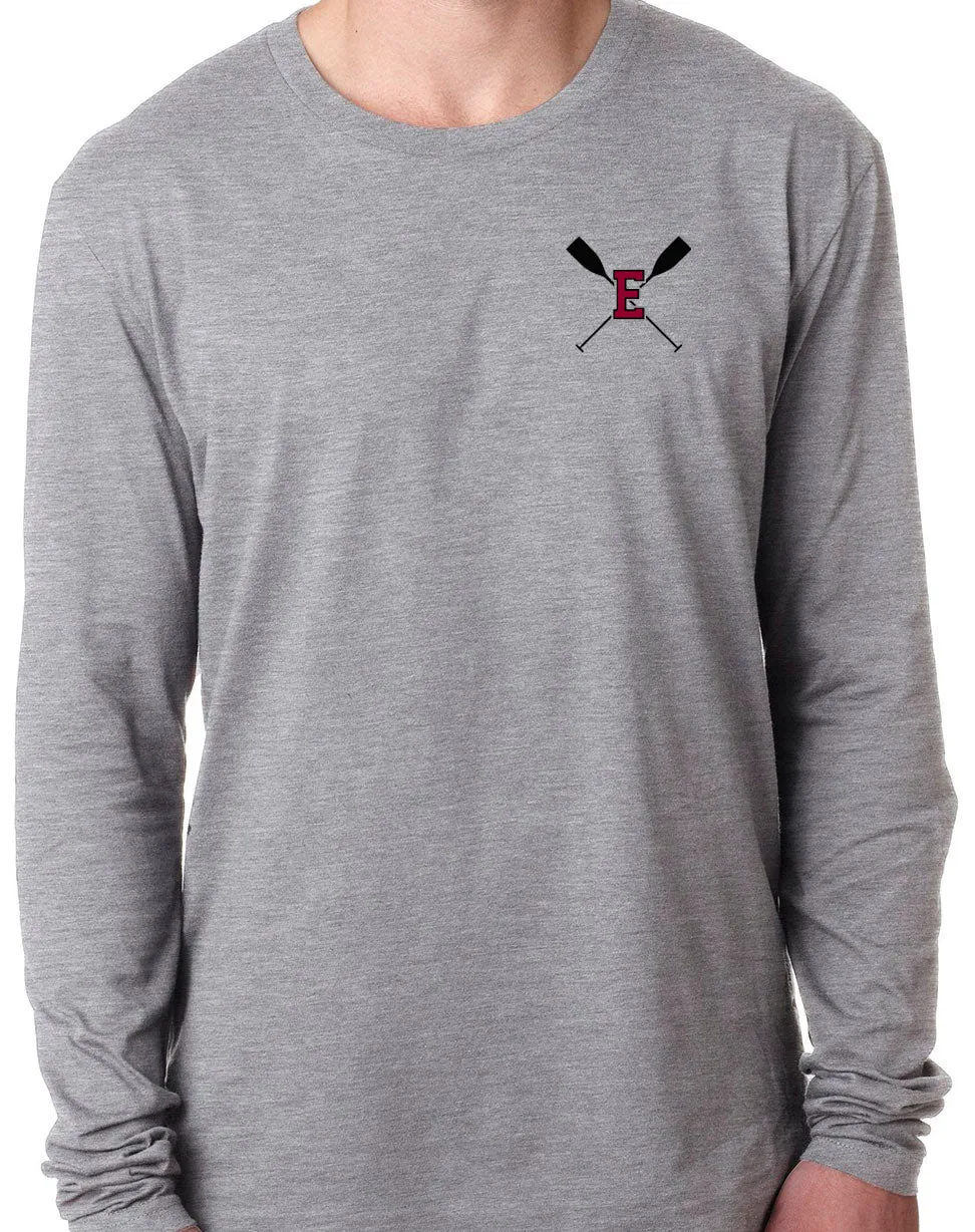 ROWING E OARS POCKET PRINT Long Sleeve Unisex Tri-Blend T-Shirt
