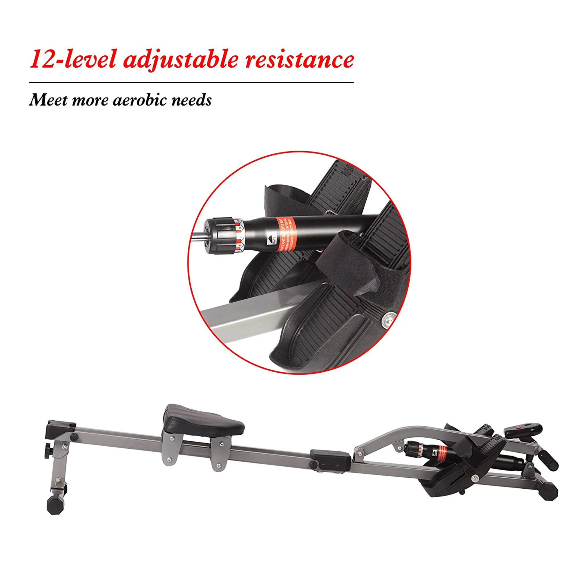 Rowing Machine Full Body Stamina Power W/ 12 Levels