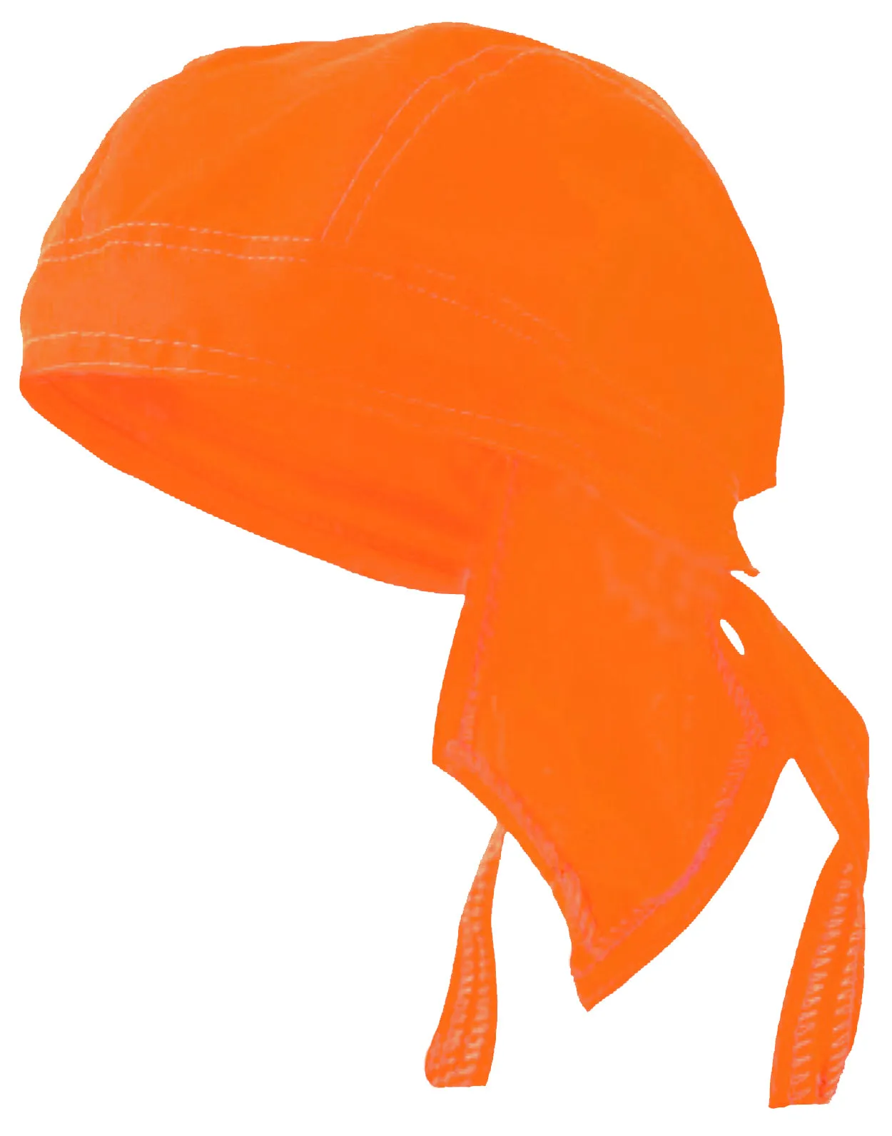 SAFETY ORANGE Doo-Rag Hi-Vis Skull Cap Solid Du-Bandana Motorcycle Helmet Liner Chemo Head-Scarf