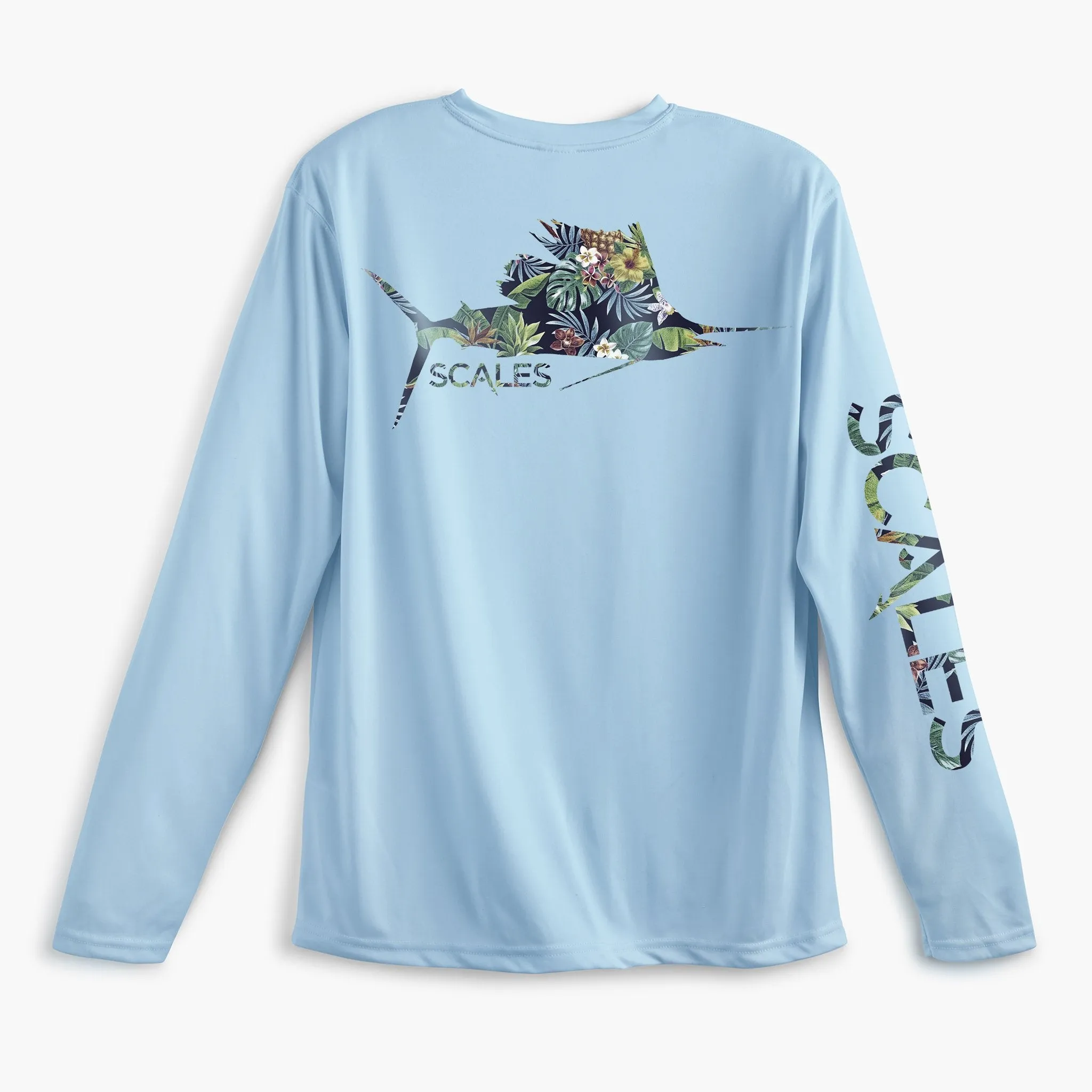 Scales Gear Pro Performance Tropical Sail Crew Light Blue Shirt