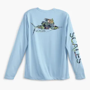 Scales Gear Pro Performance Tropical Sail Crew Light Blue Shirt