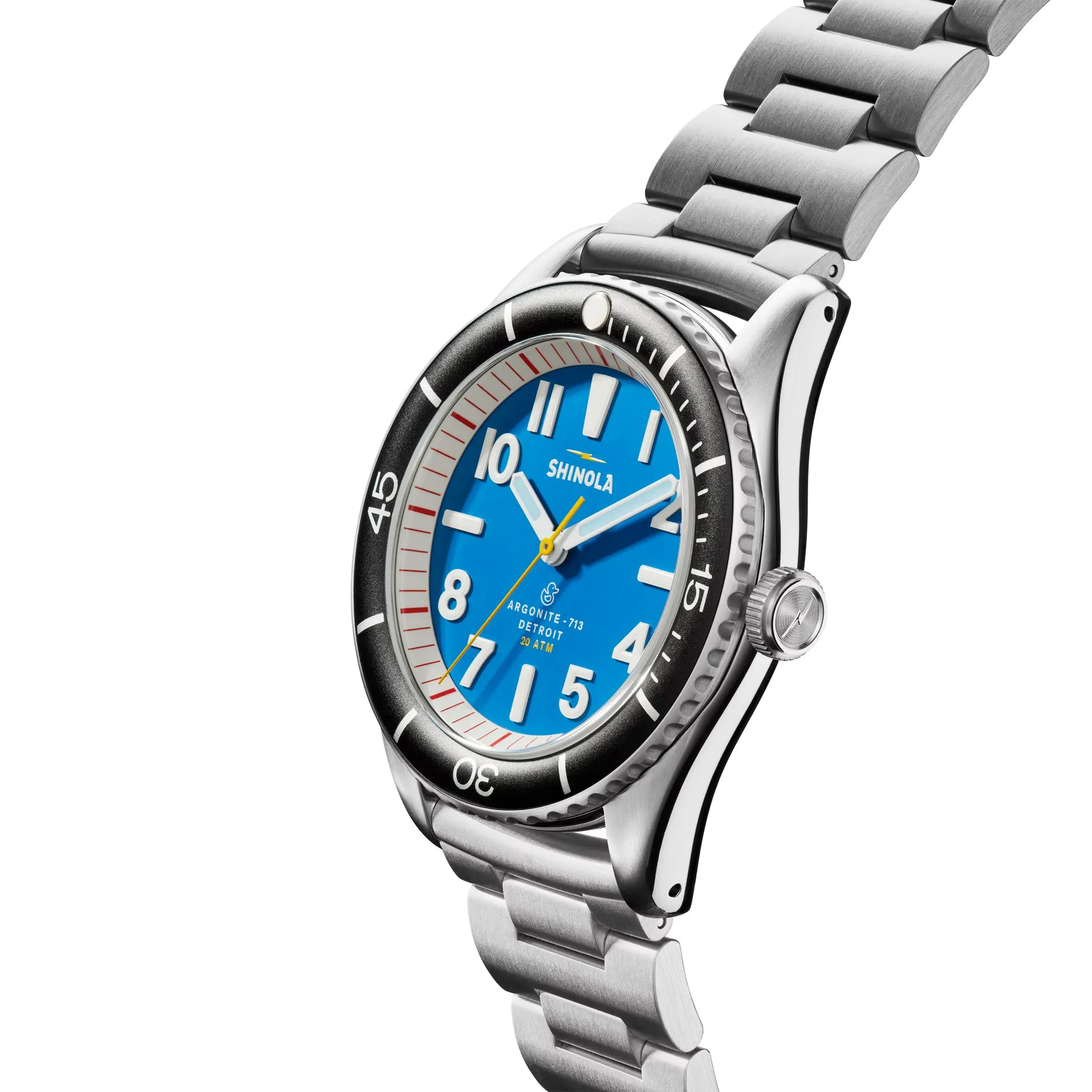 Shinola 42MM The Duck Bermuda Blue Steel Bracelet Watch S0120218978
