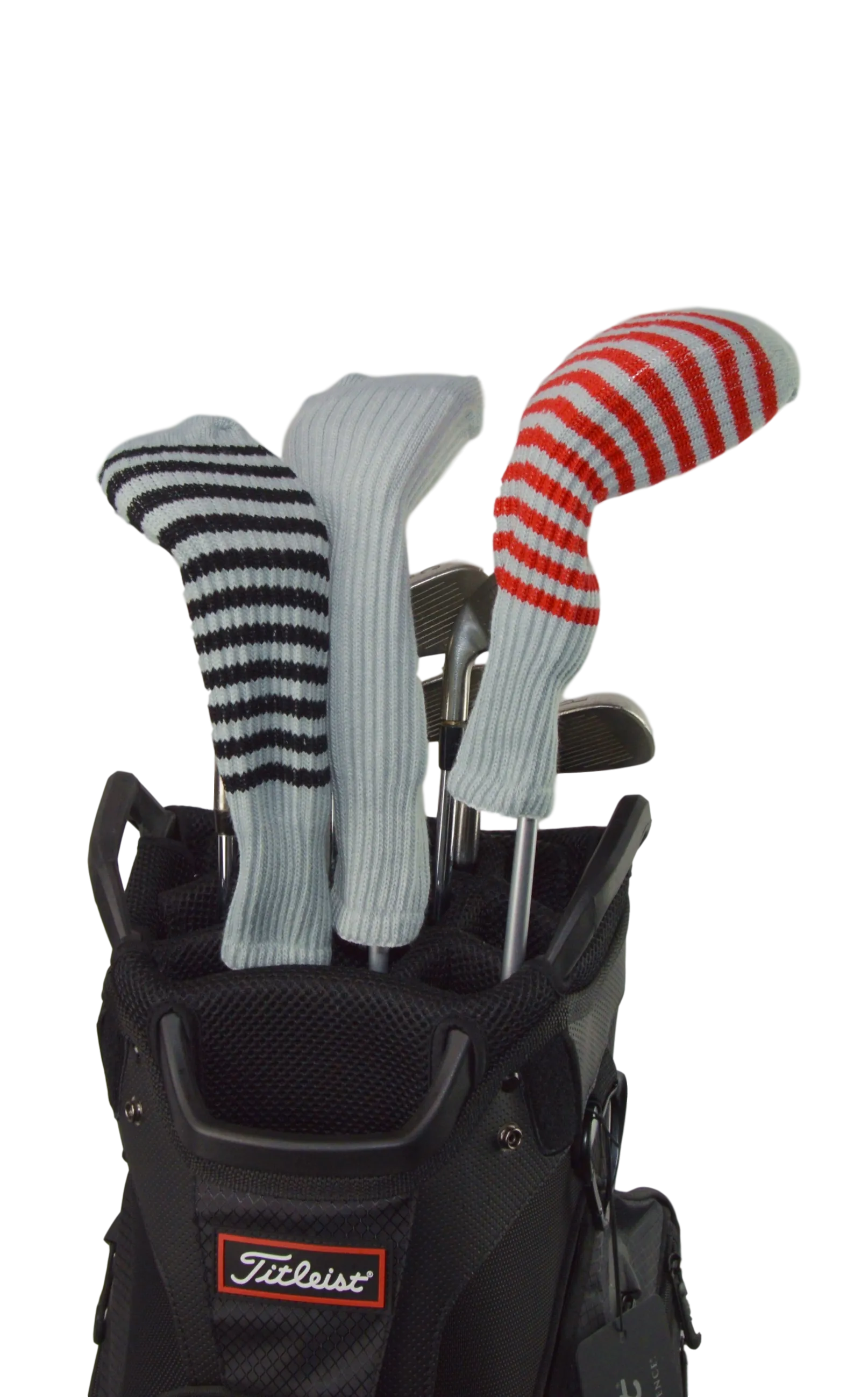 Silver and Black Club Sock Golf Headcover