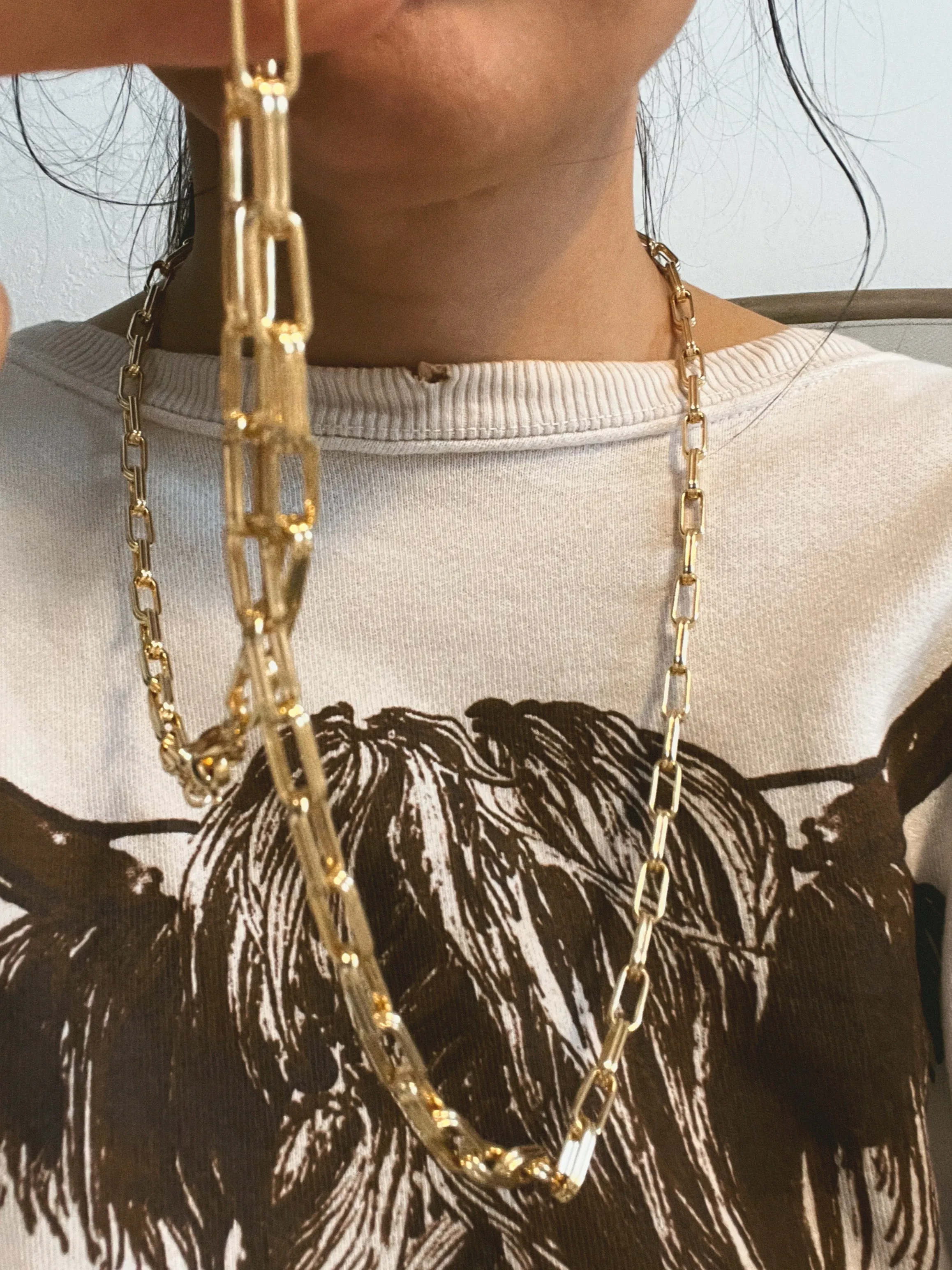 Spunky Paperclip Layering Golf Chain Necklace