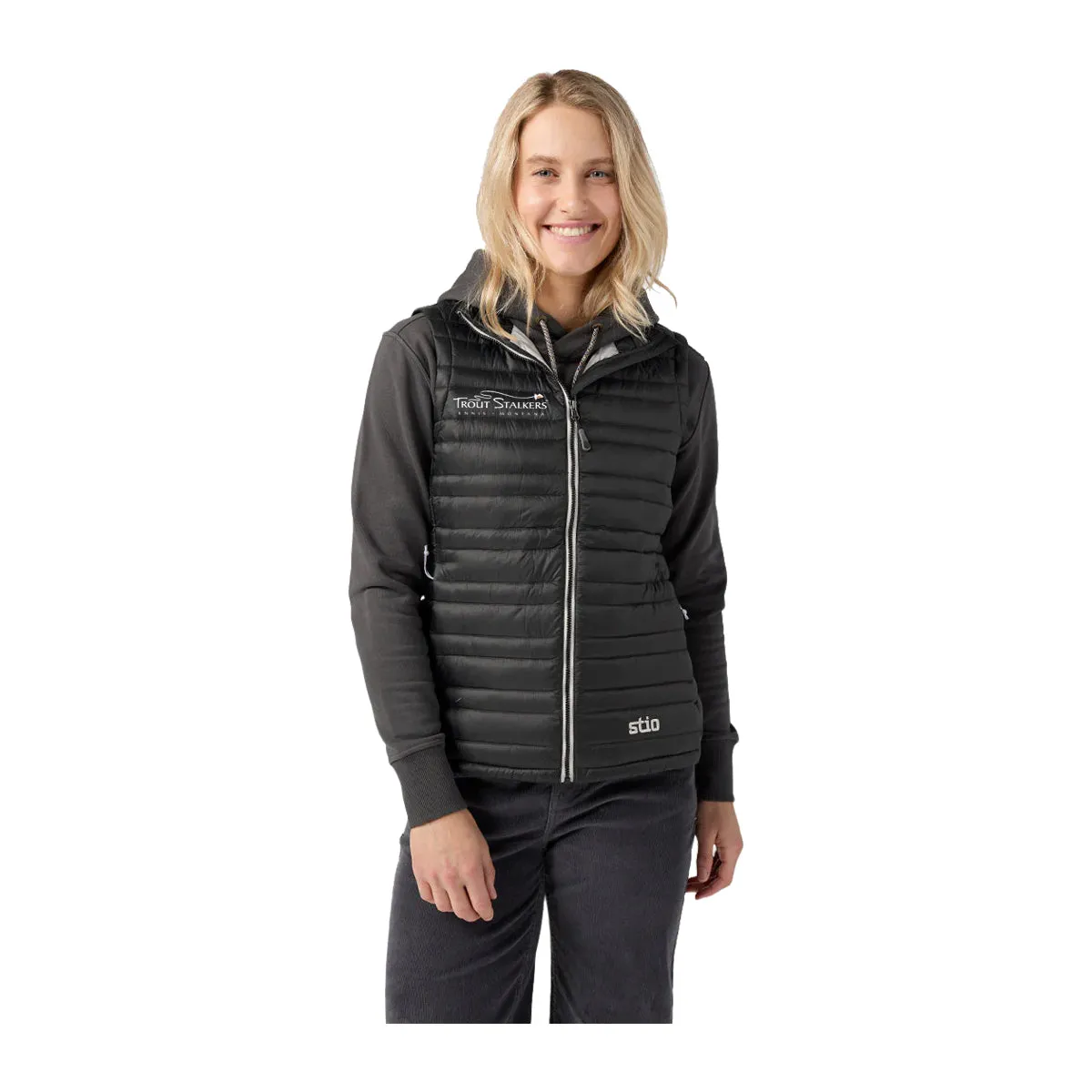 Stio MTS Logo Womens Pinion Down Vest Abyss