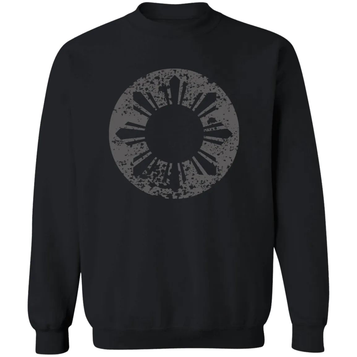 Sun and Stars in Circle Distressed Unisex Crewneck Pullover Sweatshirt