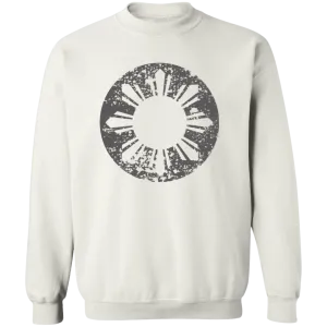 Sun and Stars in Circle Distressed Unisex Crewneck Pullover Sweatshirt