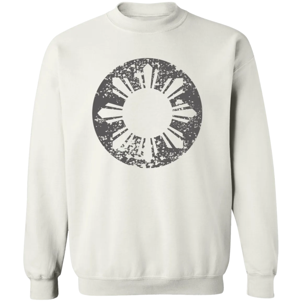 Sun and Stars in Circle Distressed Unisex Crewneck Pullover Sweatshirt