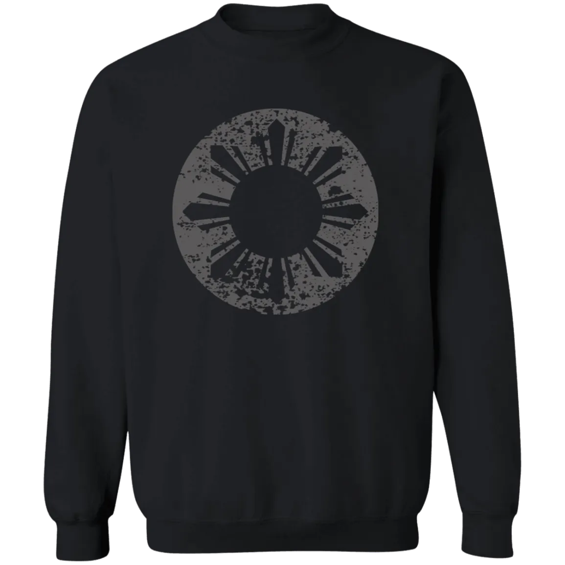 Sun and Stars in Circle Distressed Unisex Crewneck Pullover Sweatshirt