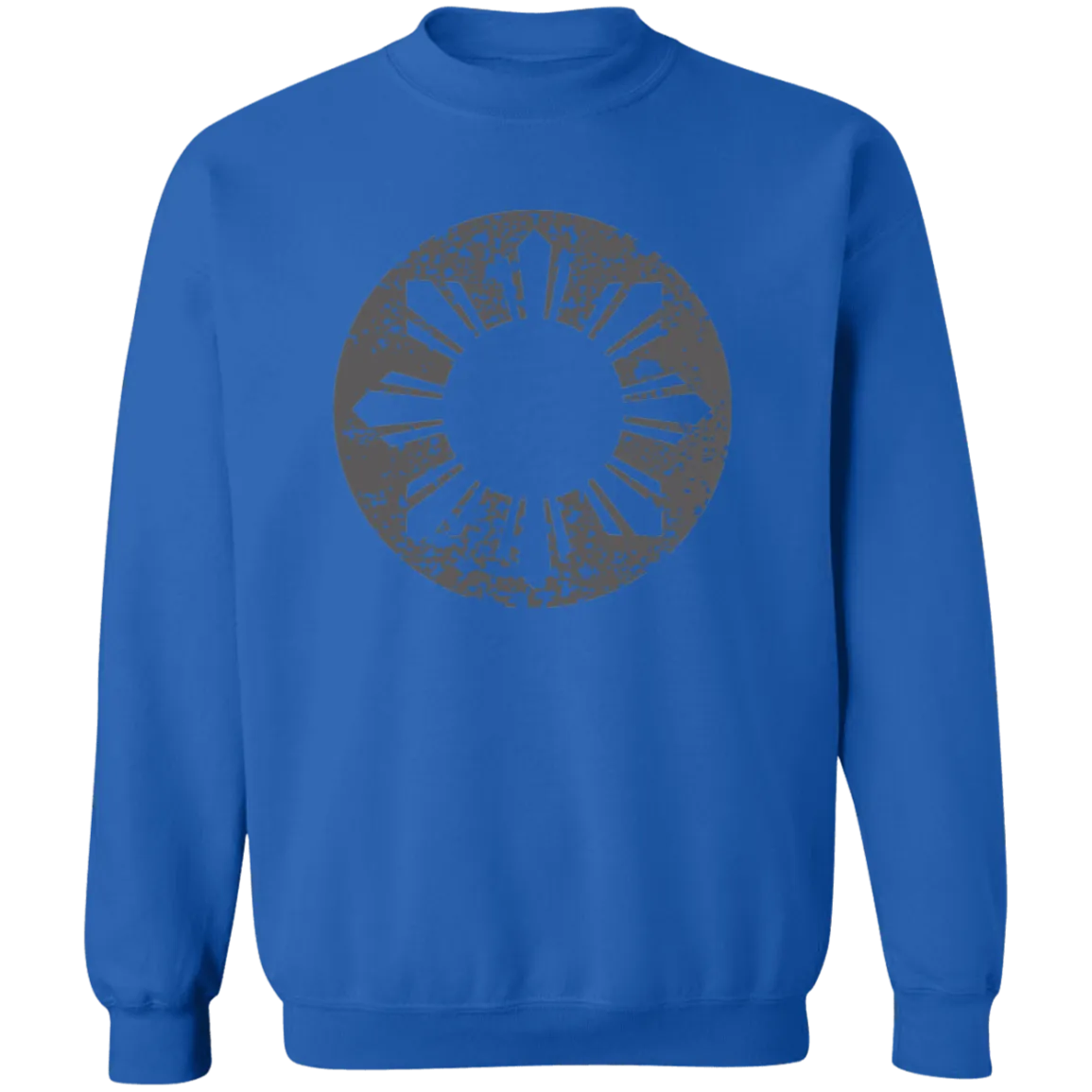Sun and Stars in Circle Distressed Unisex Crewneck Pullover Sweatshirt